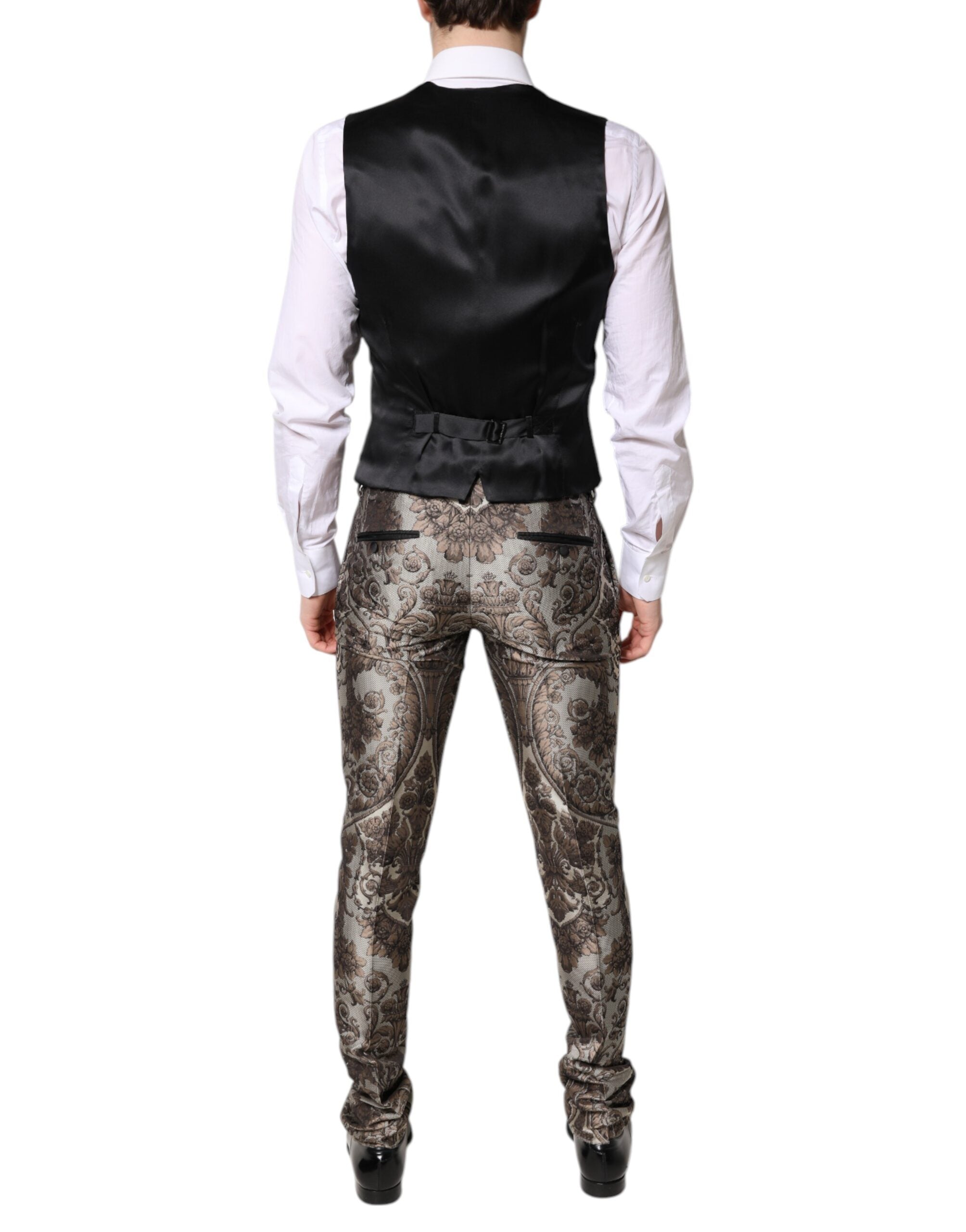 Dolce & Gabbana Multicolor Jacquard einreihiger 3 teiliger Anzug