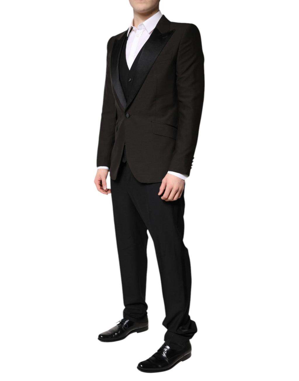 Dolce & Gabbana Schwarzer einreihiger formeller 3-teiliger Anzug