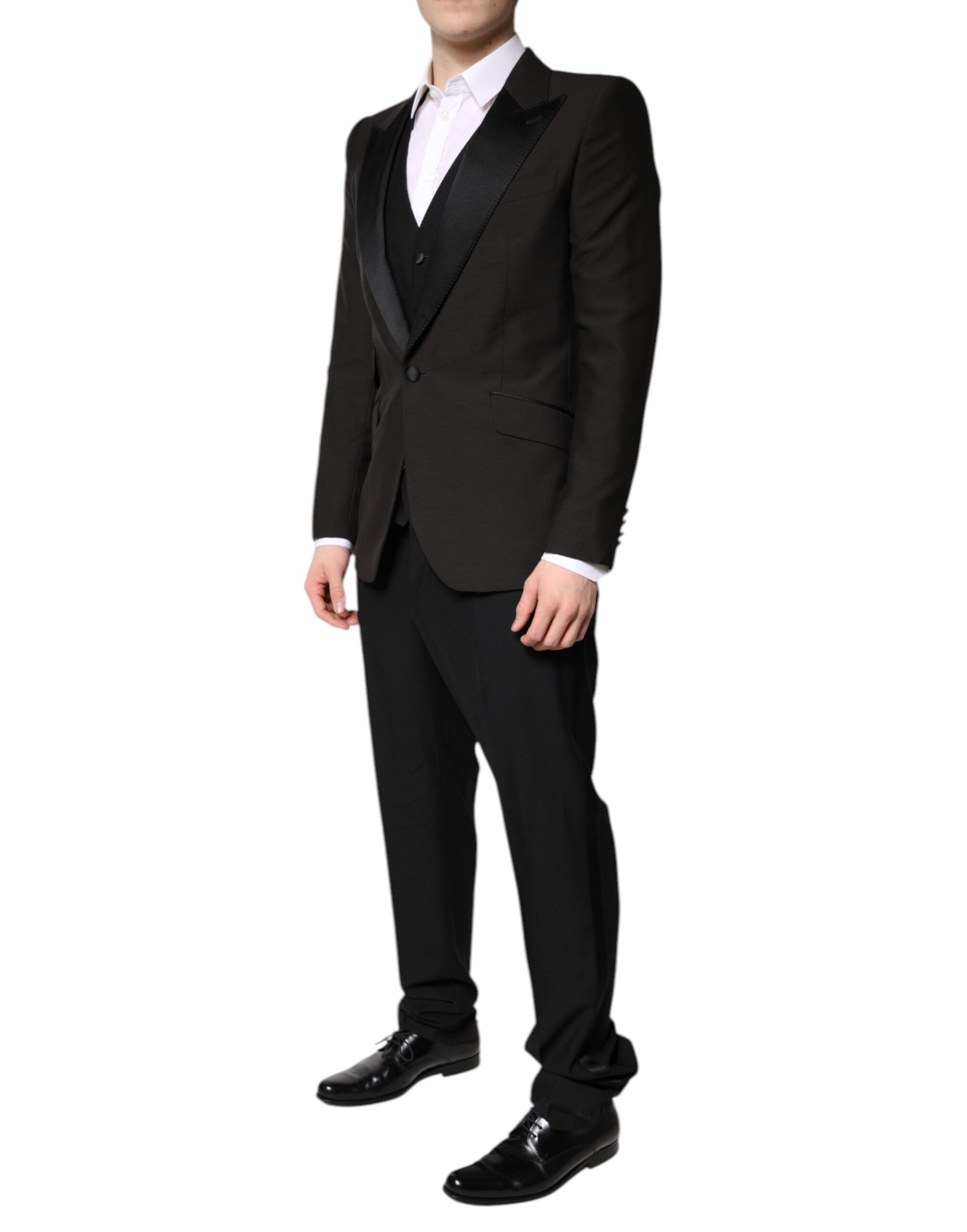 Dolce & Gabbana Schwarzer einreihiger formeller 3-teiliger Anzug