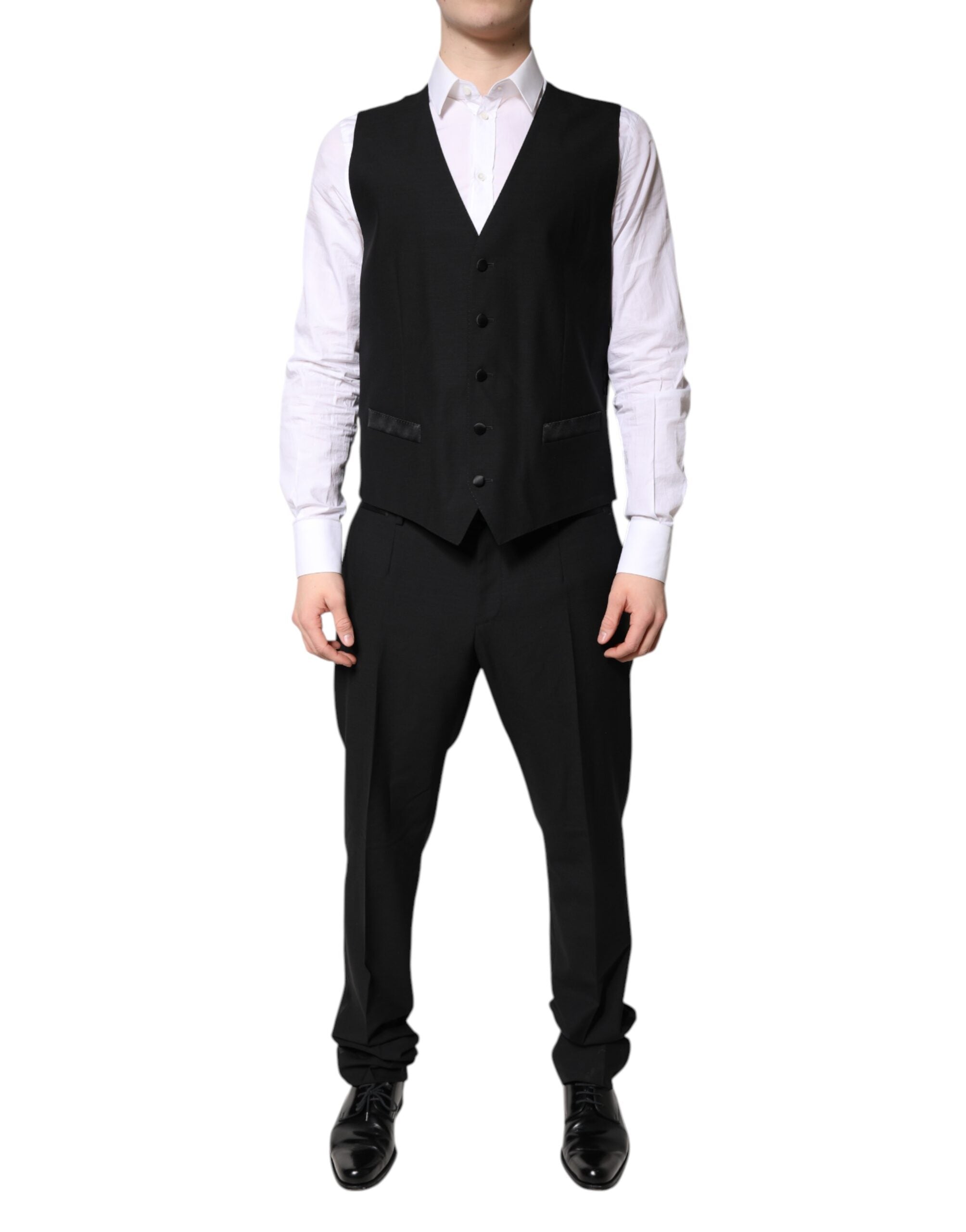 Dolce & Gabbana Schwarzer einreihiger formeller 3-teiliger Anzug
