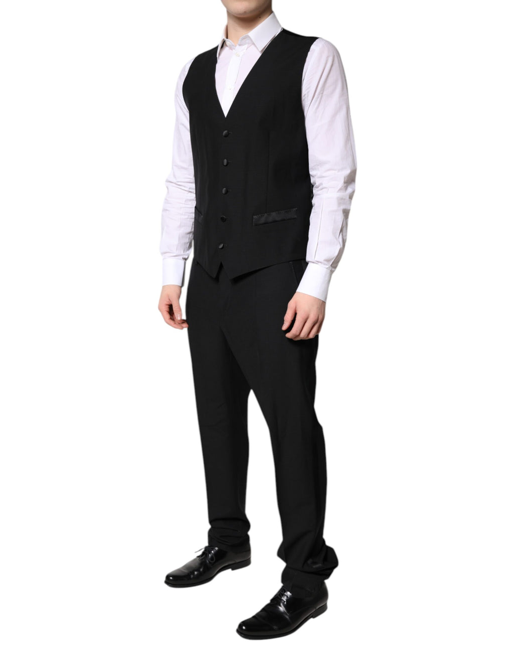 Dolce & Gabbana Schwarzer einreihiger formeller 3-teiliger Anzug