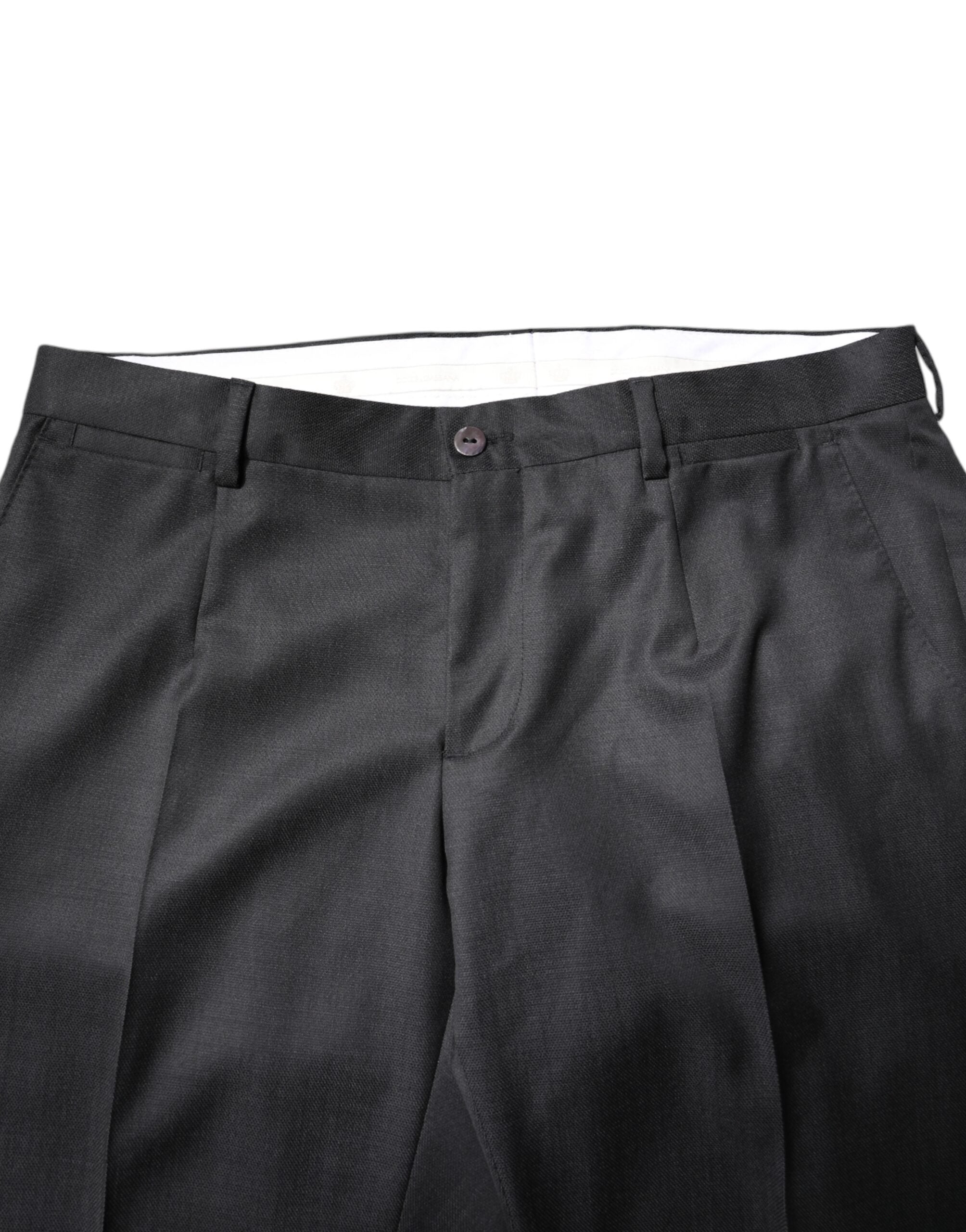 Dolce & Gabbana Dunkelgrauer einreihiger 2-teiliger Anzug aus Wolle