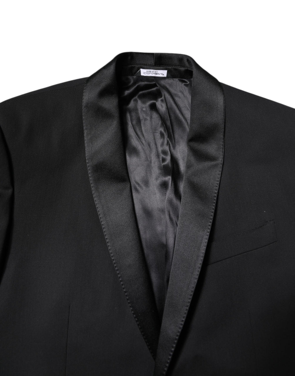 Dolce & Gabbana Schwarzer einreihiger 2-teiliger Anzug aus Wolle