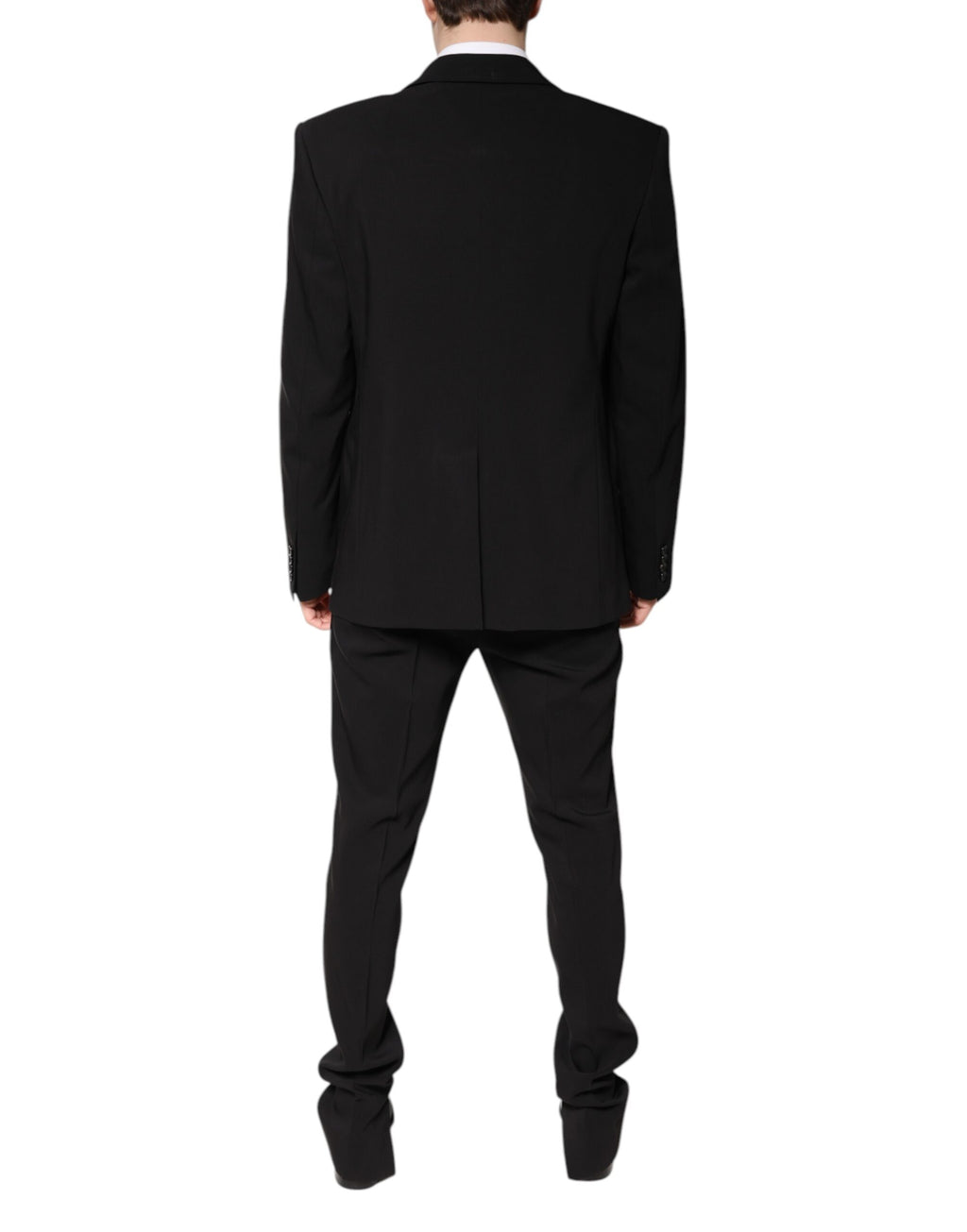 Dolce & Gabbana Schwarzer einreihiger 2-teiliger Anzug aus Baumwolle