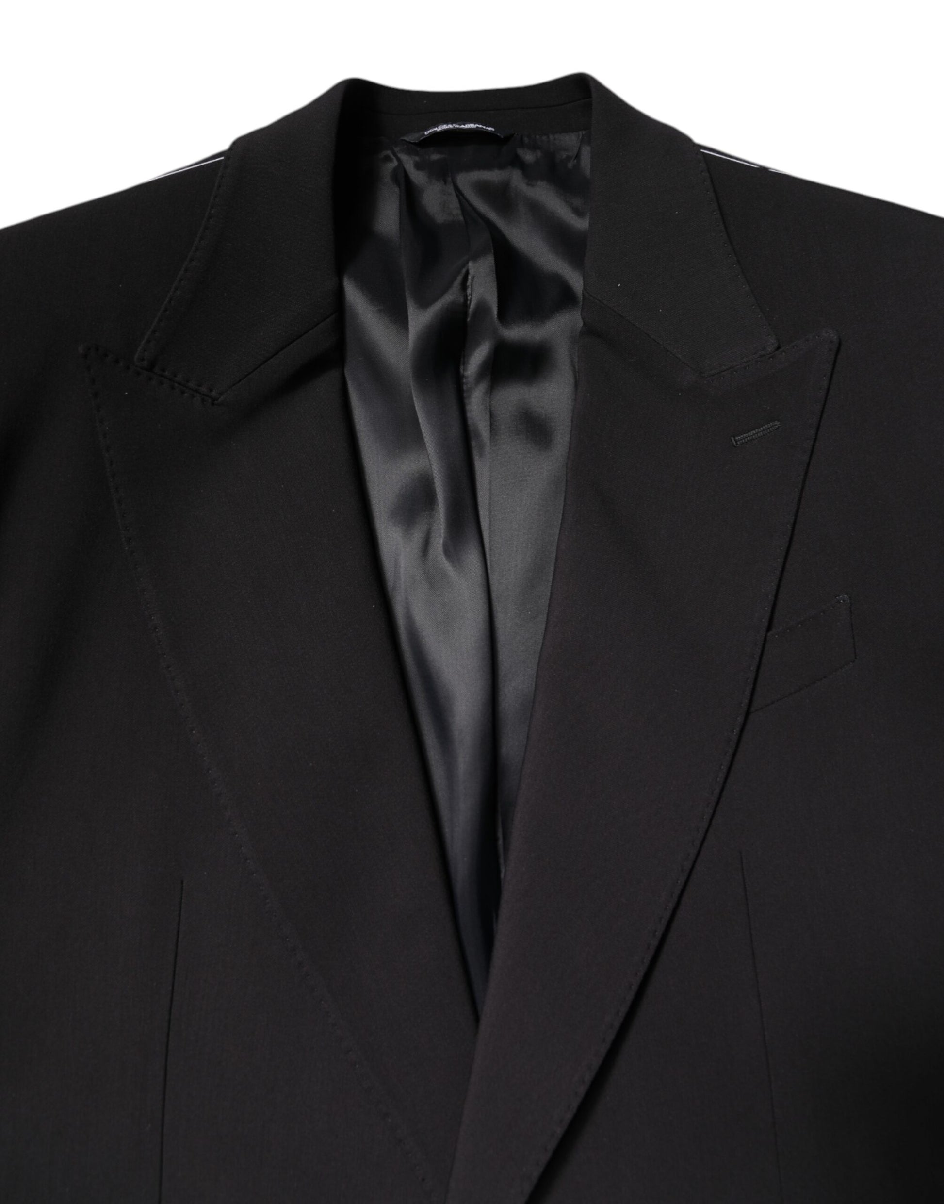 Dolce & Gabbana Schwarzer einreihiger 2-teiliger Anzug aus Baumwolle