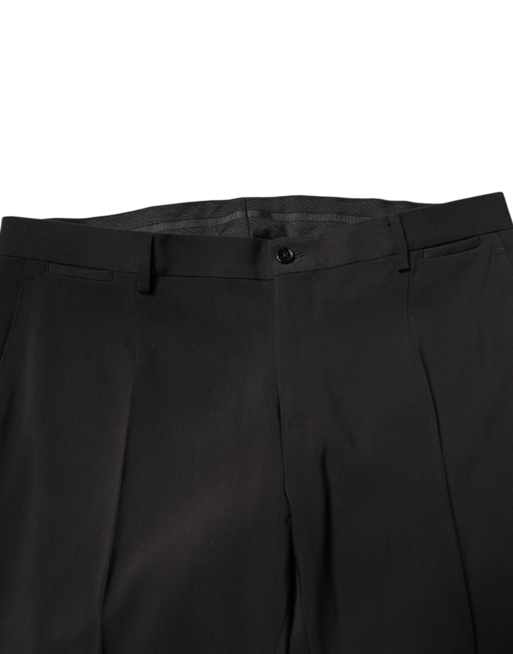 Dolce & Gabbana Schwarzer einreihiger 2-teiliger Anzug aus Baumwolle