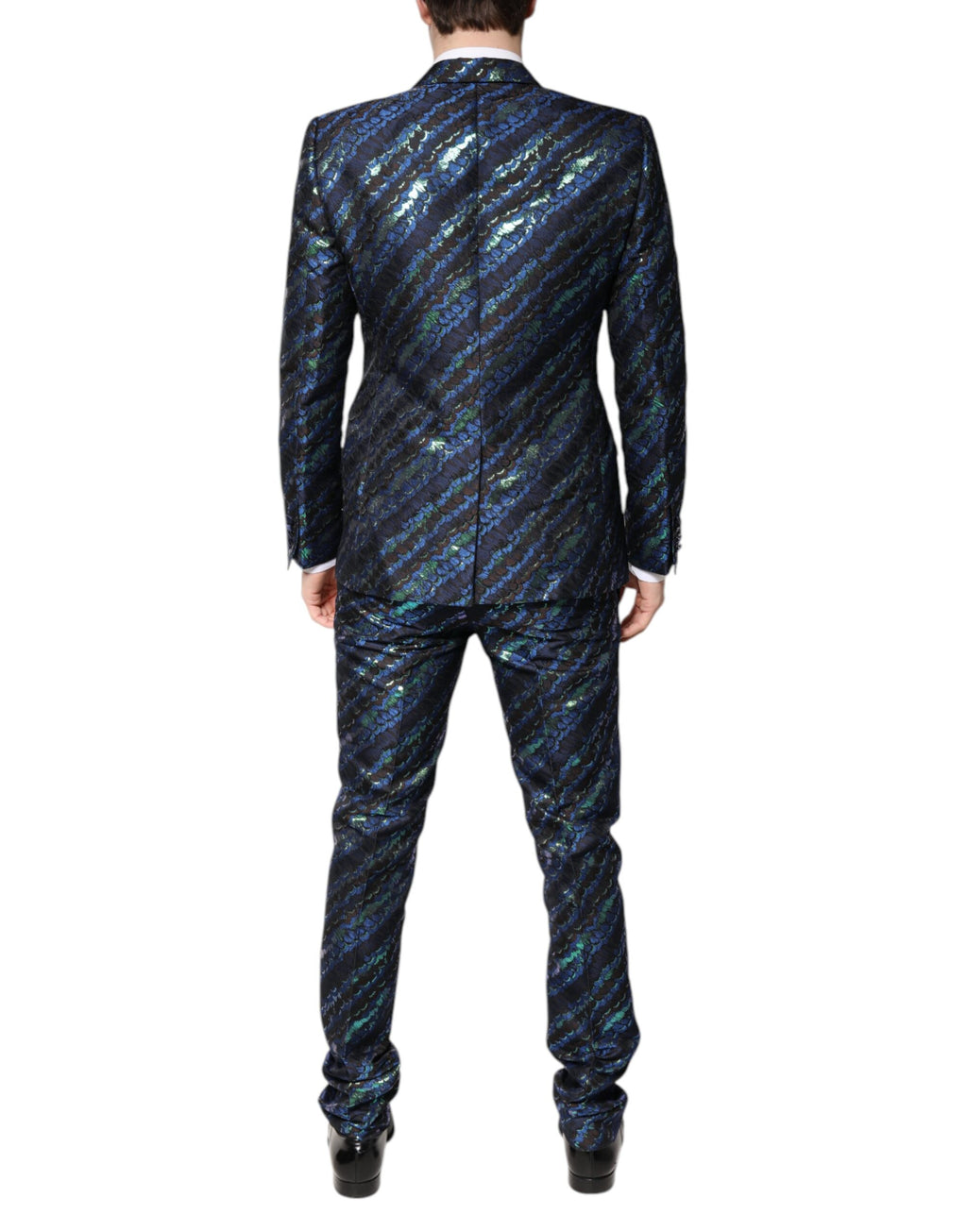 Dolce & Gabbana Multicolor Polyester Jacquard 2 Stück Anzug