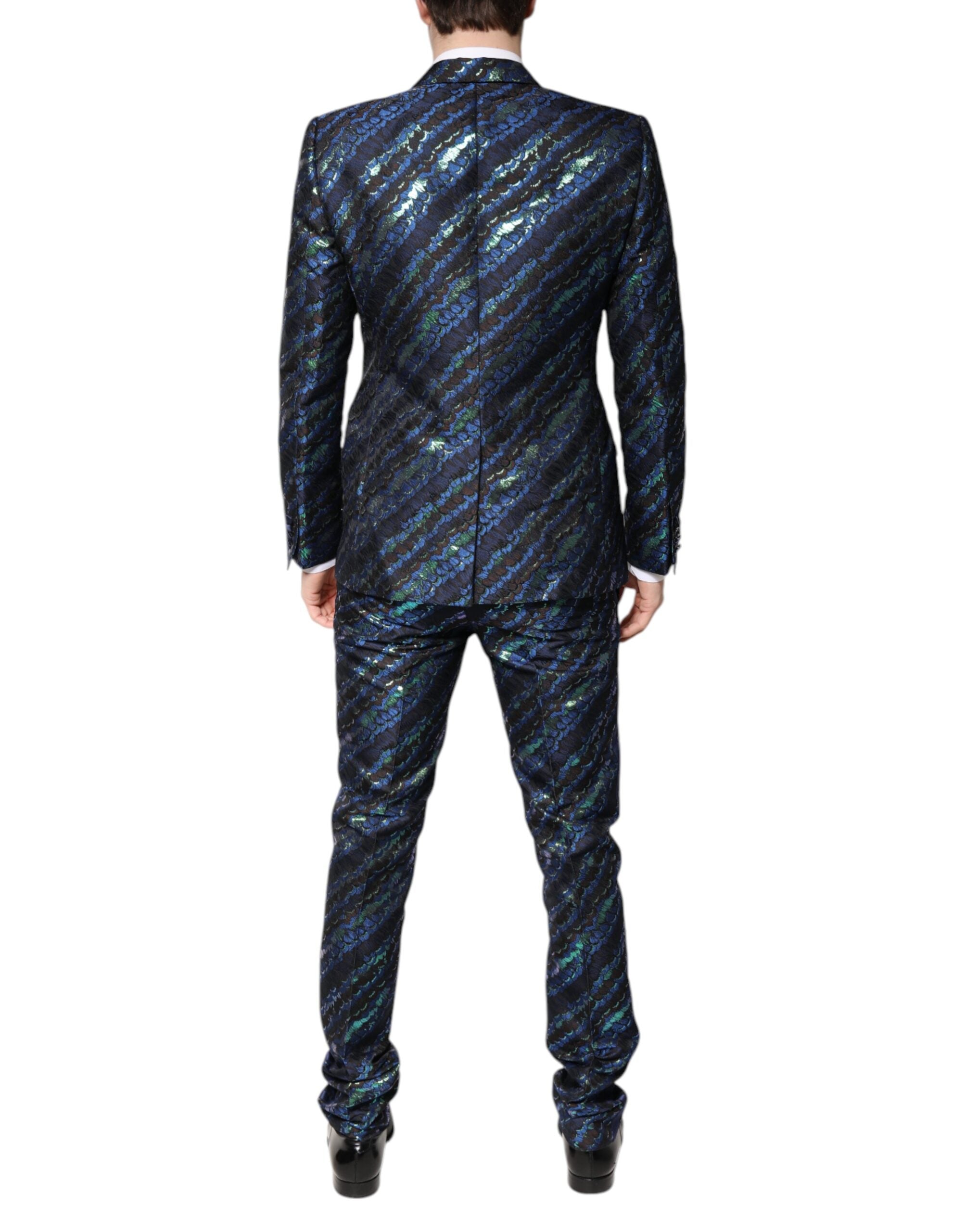 Dolce & Gabbana Multicolor Polyester Jacquard 2 Stück Anzug