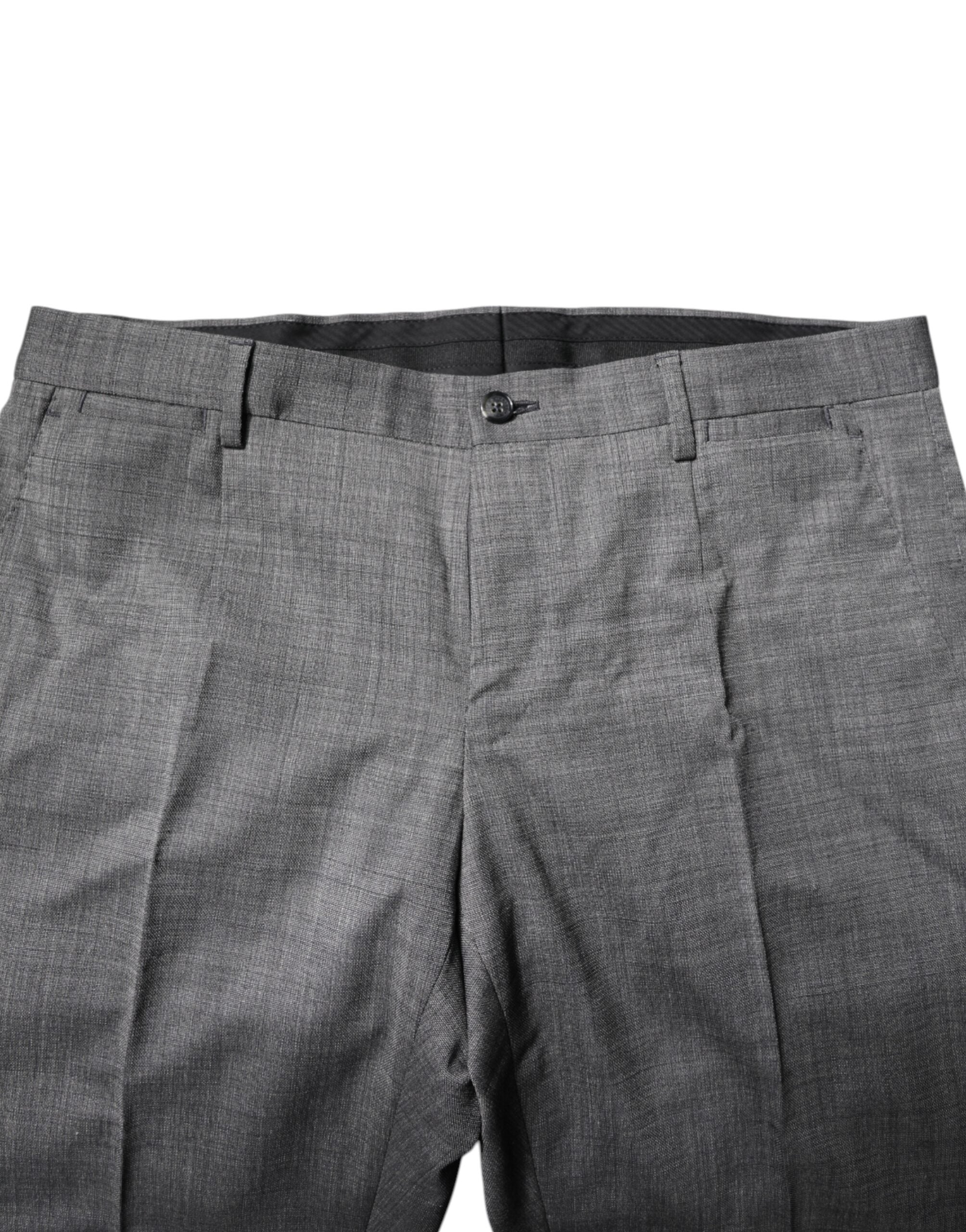 Dolce & Gabbana Grauer einreihiger 2-teiliger Anzug aus Wolle