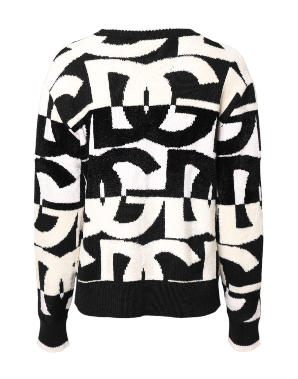 Dolce & Gabbana Weiß Schwarz Logo Print Frauen Pullover Pullover