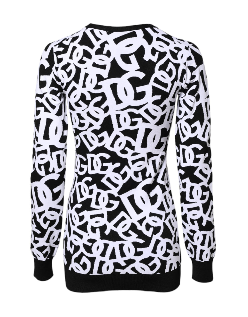 Dolce & Gabbana Schwarzer weißer Logodruck Frauen Pullover Pullover