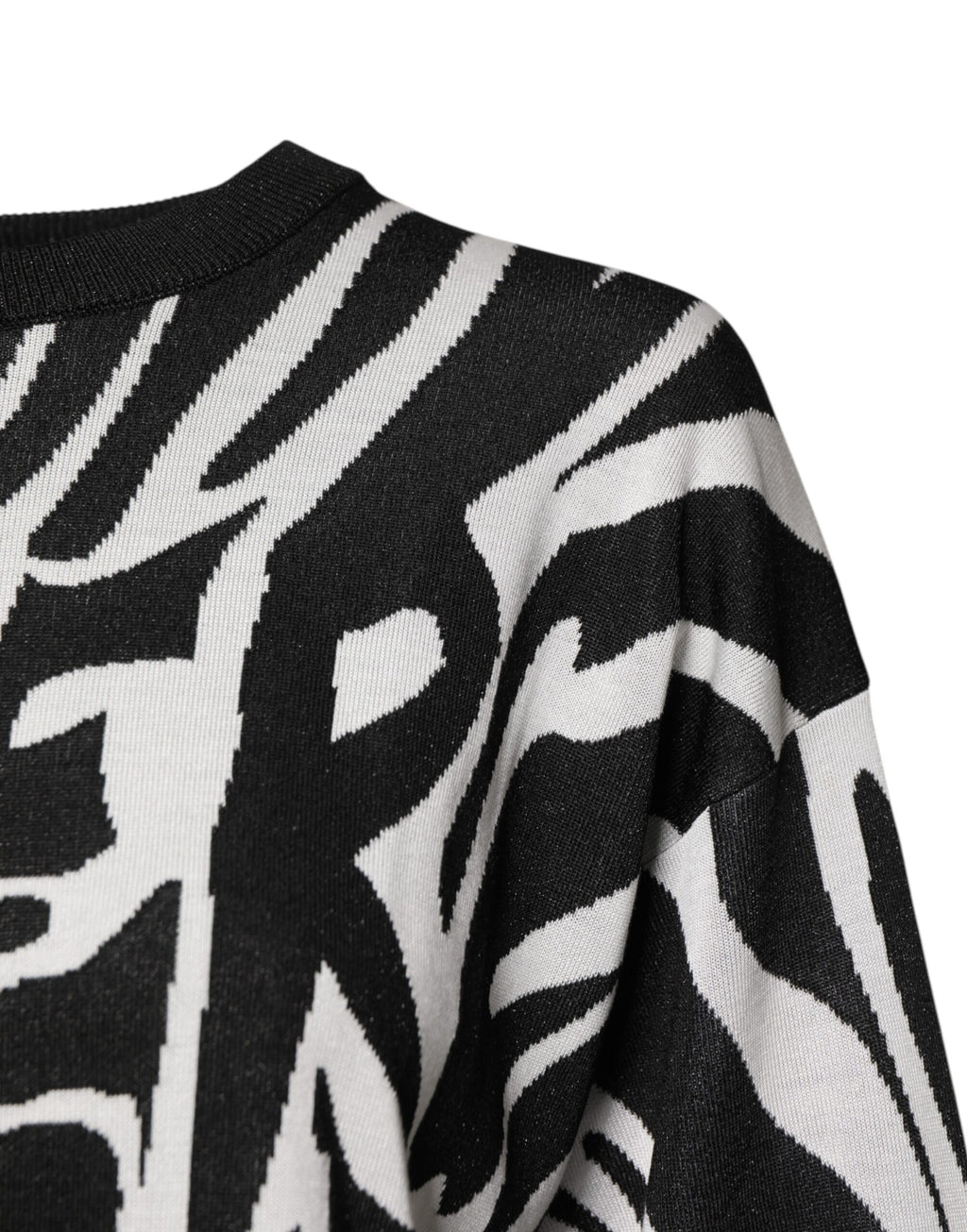 Dolce & Gabbana Schwarzer weißer Druck Frauen Pullover Sweater