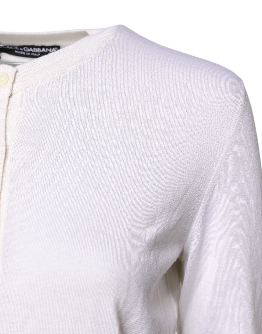Dolce & Gabbana Weißes Kaschmir-Rundhals-Top Strickjacke Pullover
