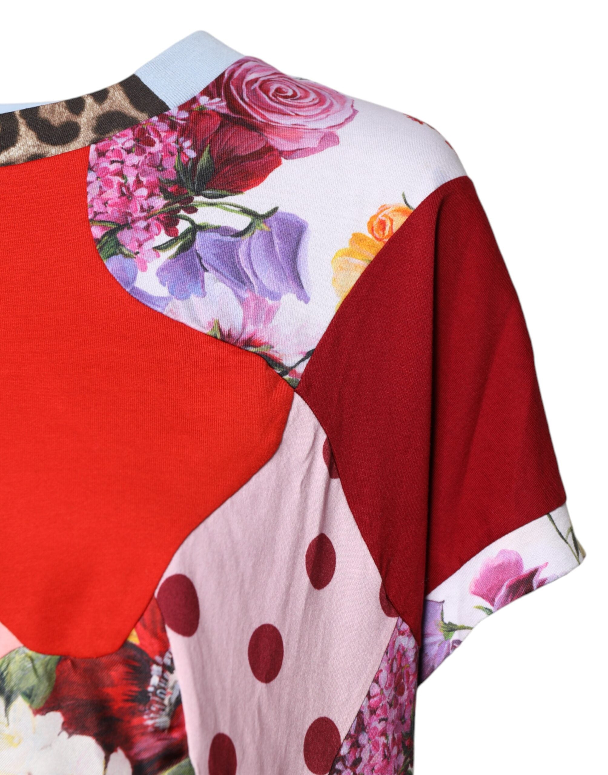 Dolce & Gabbana Multicolor Patchwork Kurzarmbluse Top