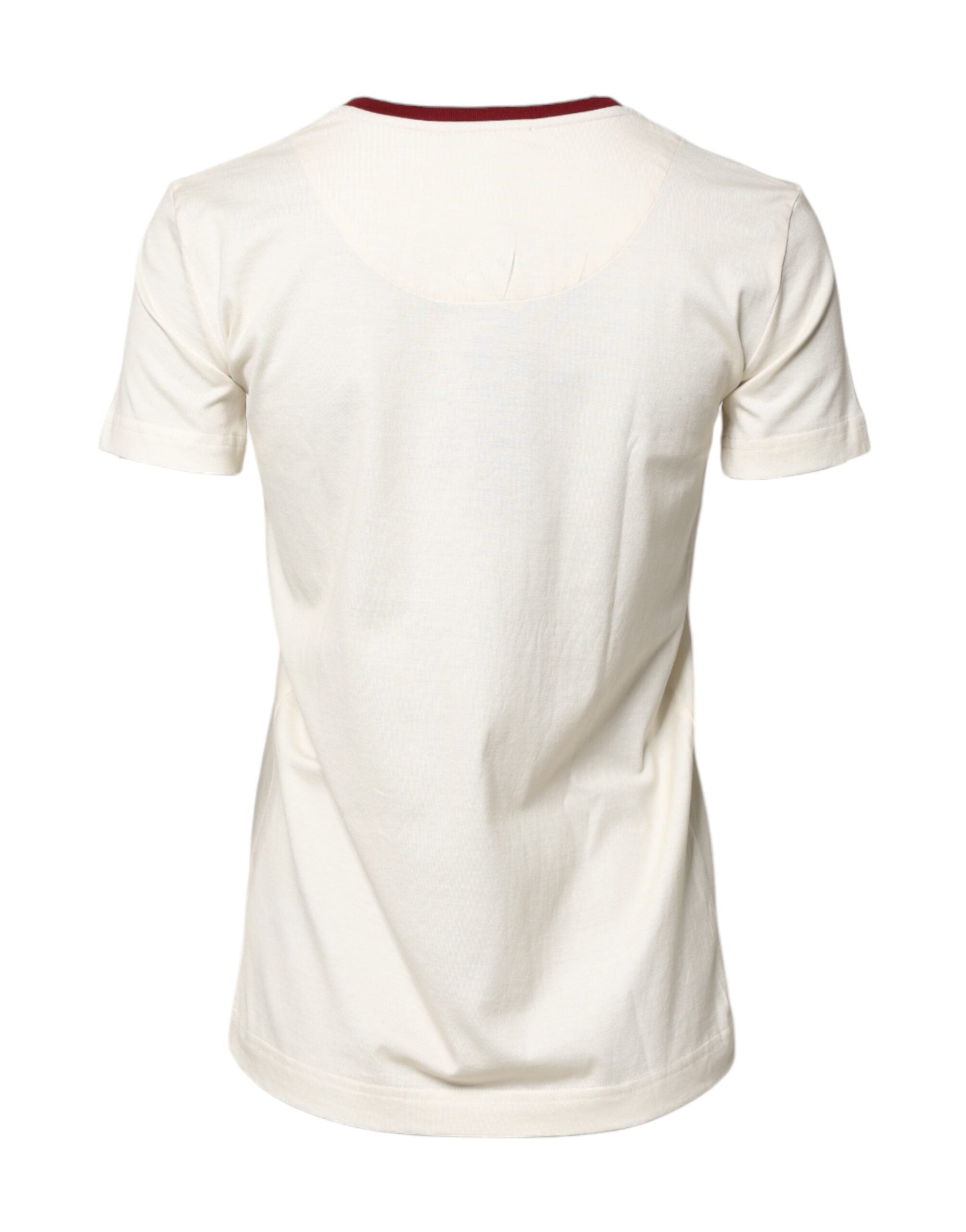 Dolce & Gabbana Weißes Baumwolldruck-T-Shirt mit kurzen Ärmeln