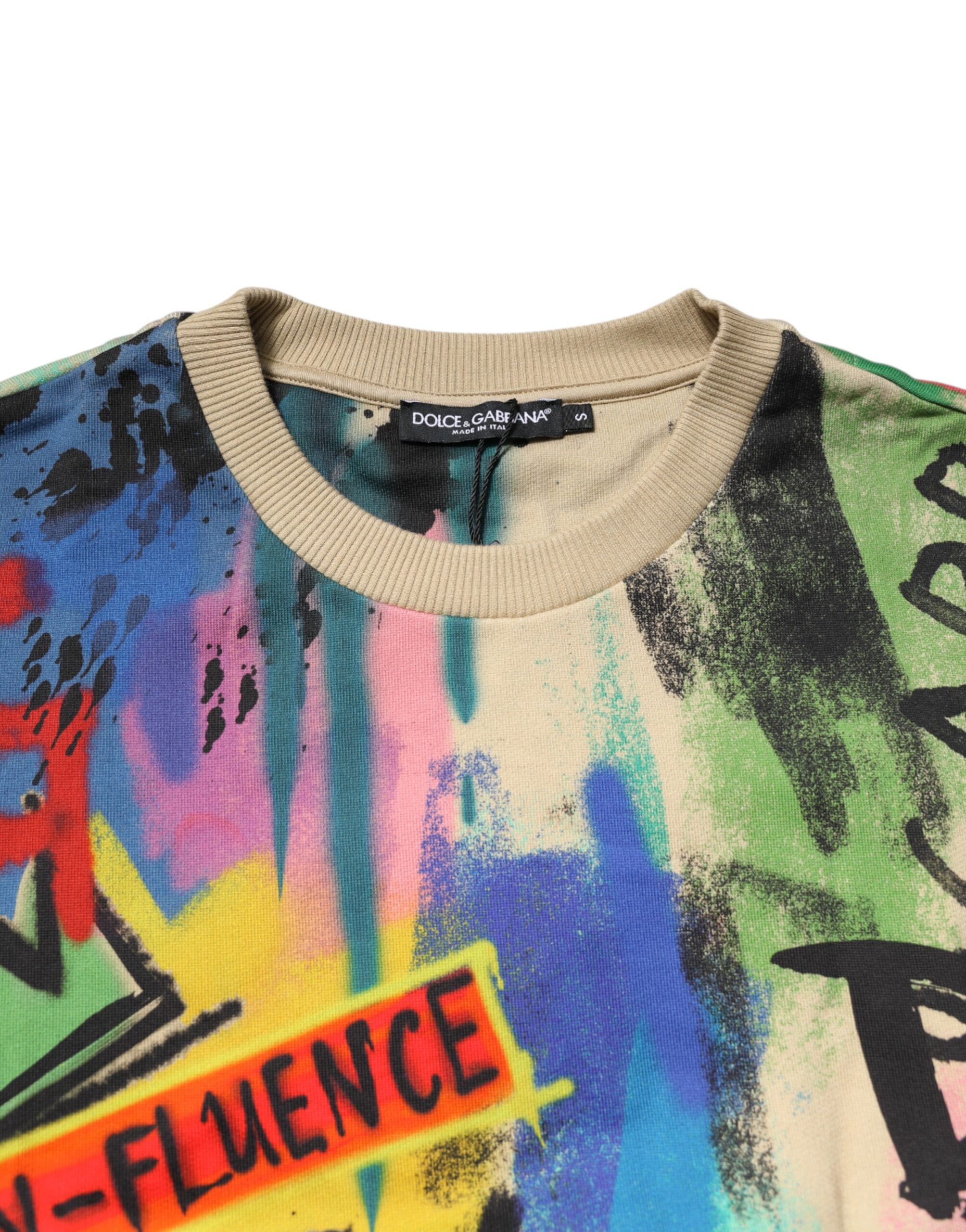 Dolce & Gabbana Pullover aus Baumwolle mit Multicolor-Druck
