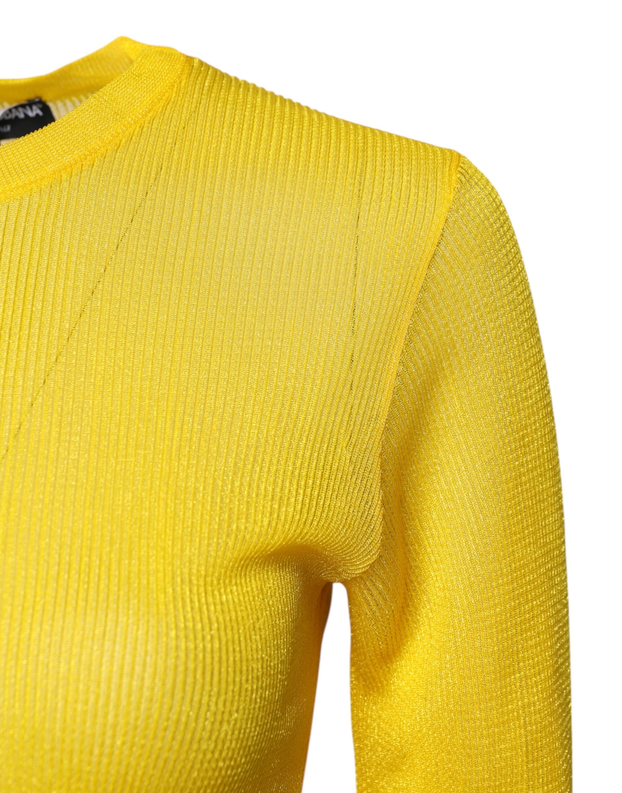 Dolce & Gabbana Gelbes Polyester Damen Pullover Top Pullover