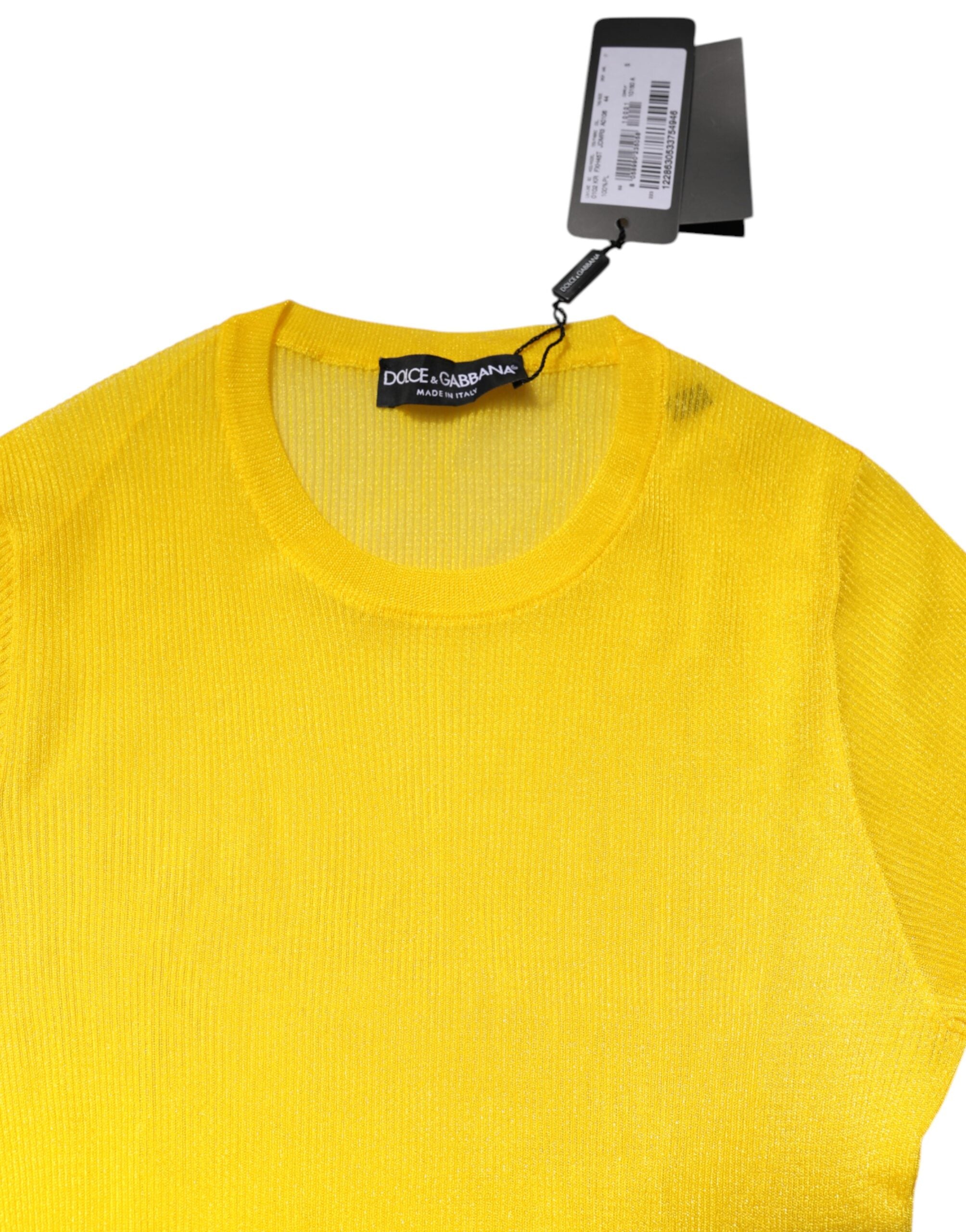 Dolce & Gabbana Gelbes Polyester Damen Pullover Top Pullover
