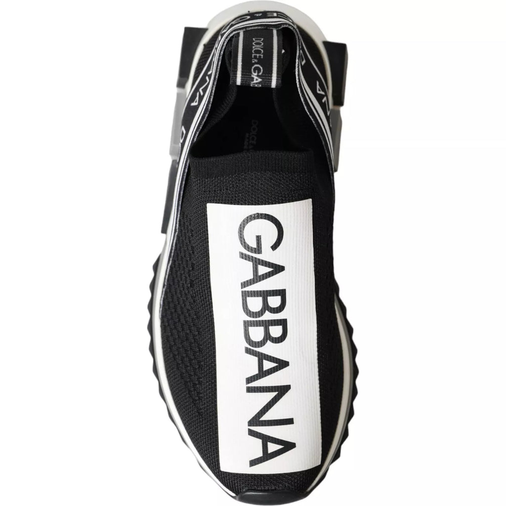 Dolce & Gabbana Schwarz Weiß Slip On Sorrento Sneakers Schuhe