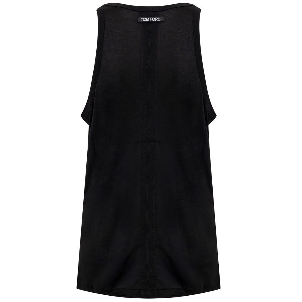 Tom Ford Schwarzes Seidentank-Top