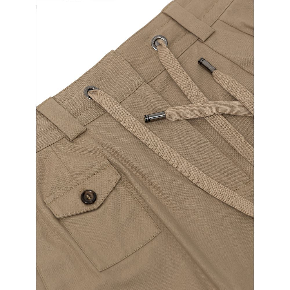 Dolce & Gabbana Beigefarbene Baumwoll-Bermudas