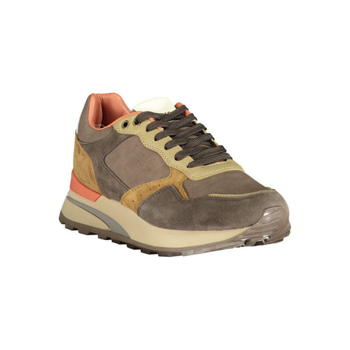 Blauwbruine polyethyleen herensneaker