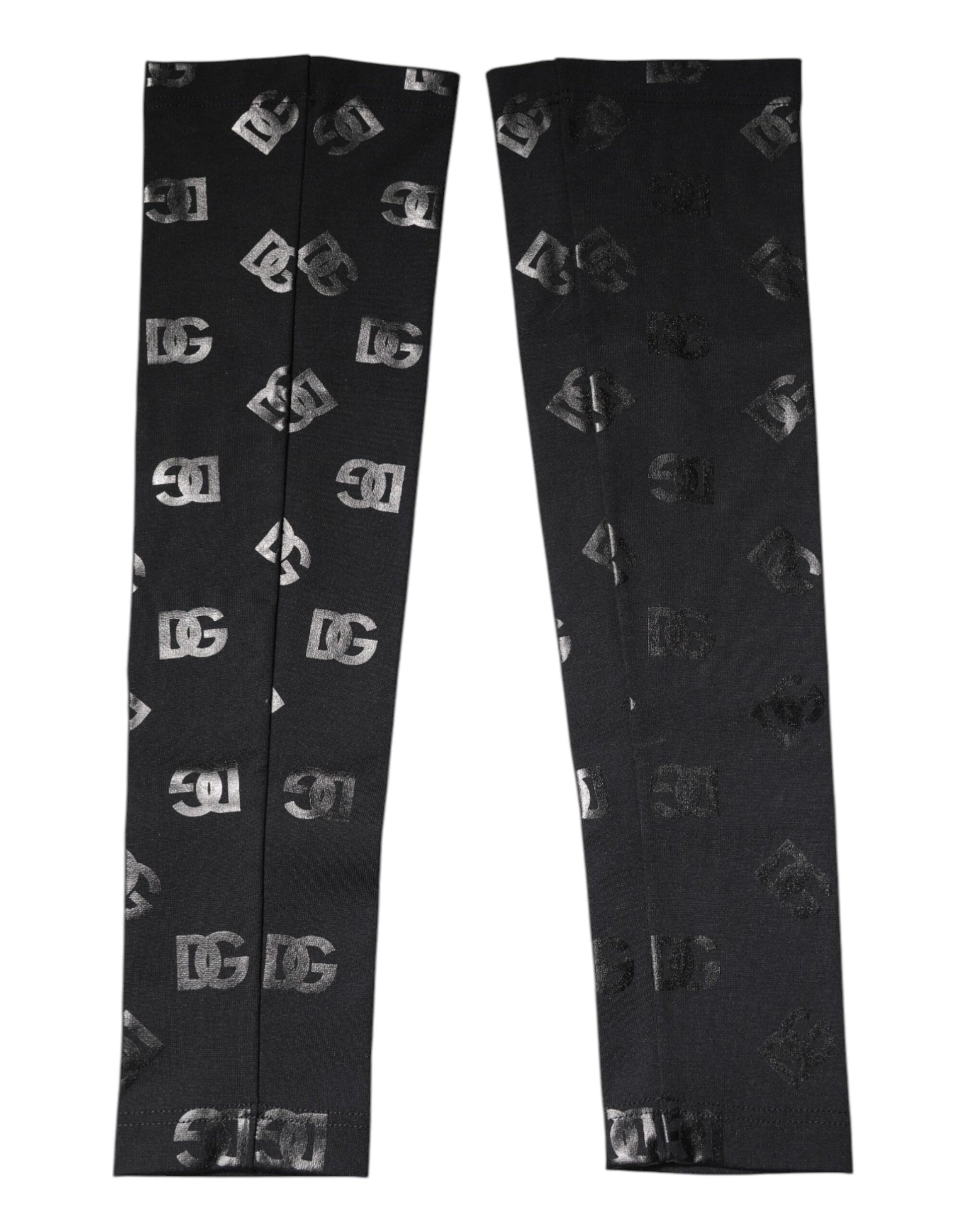 Dolce & Gabbana Schwarze DG-Logo-Monogramm-Wollstretch-Armstulpen