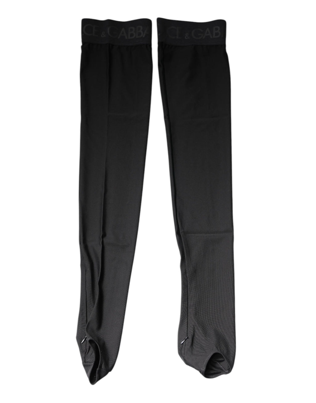 Dolce & Gabbana Schwarze Viskose-Stretchstrümpfe über der Wade Strümpfe