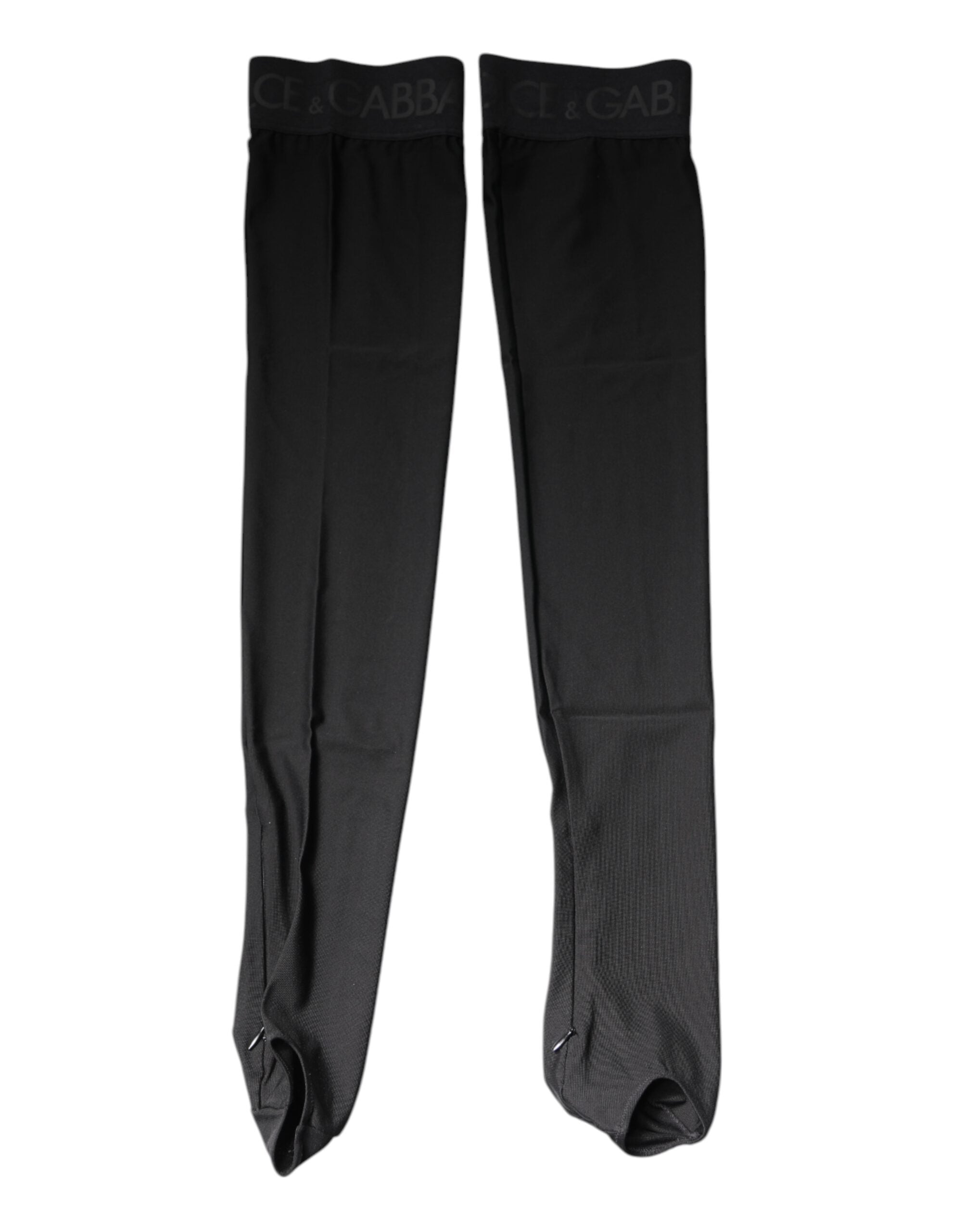 Dolce & Gabbana Schwarze Viskose-Stretchstrümpfe über der Wade Strümpfe