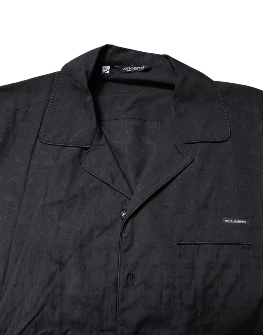 Dolce & Gabbana Schwarzer Baumwoll-Pyjama für Männer Schlafanzug
