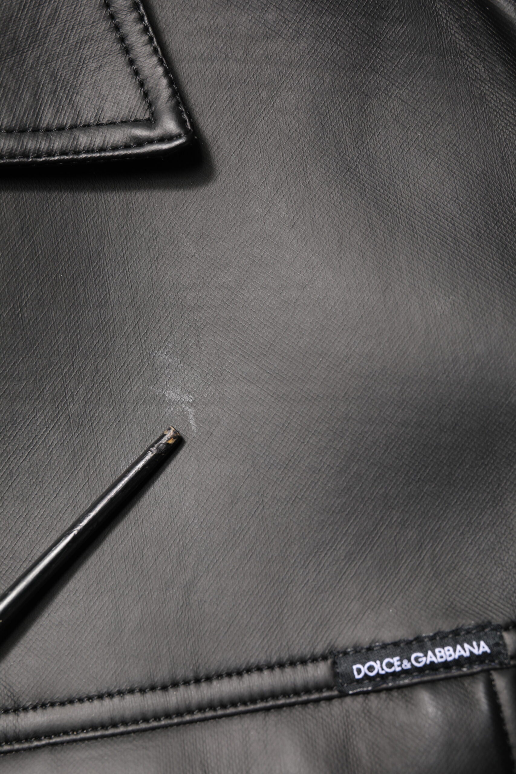 Dolce & Gabbana Schwarze Bikerjacke aus Polyester mit Knopfverschluss