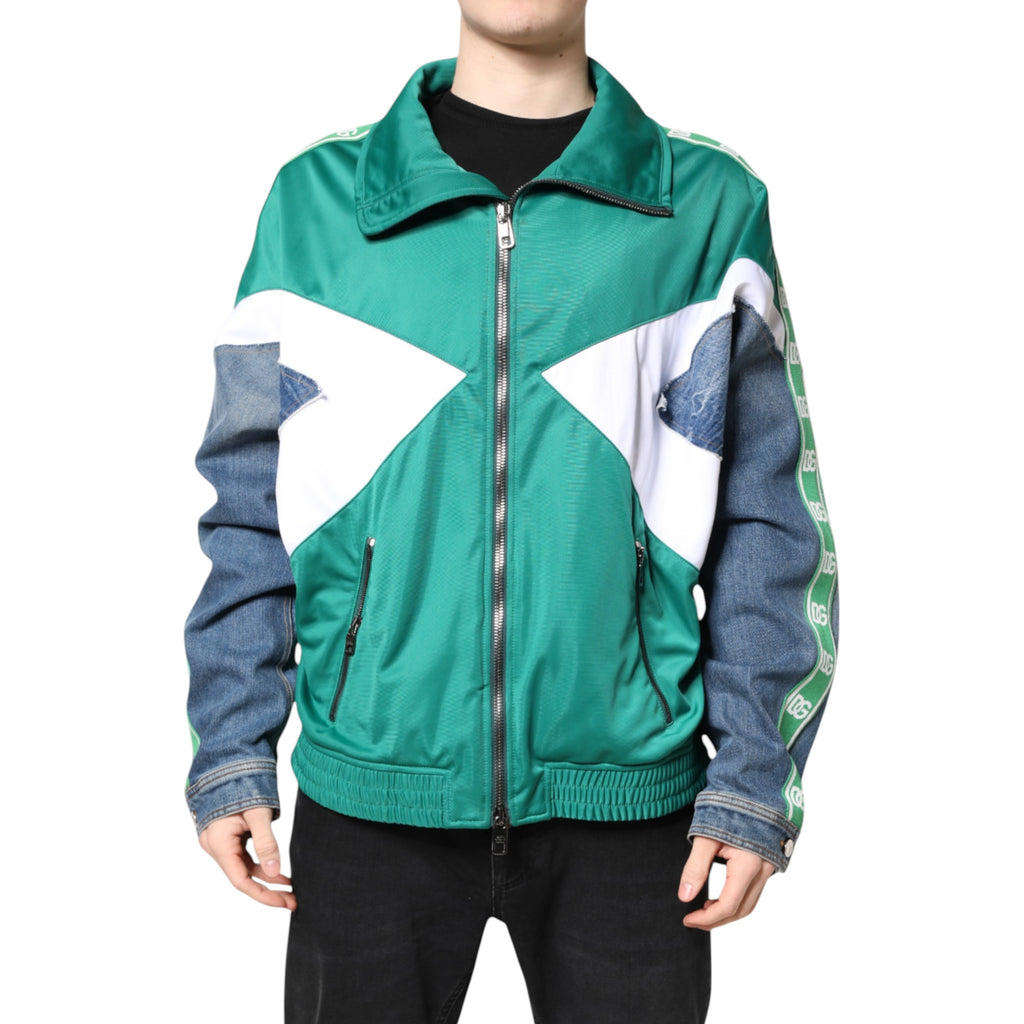 Dolce & Gabbana Mehrfarbige Windbreaker-Jacke mit durchgehendem Reißverschluss
