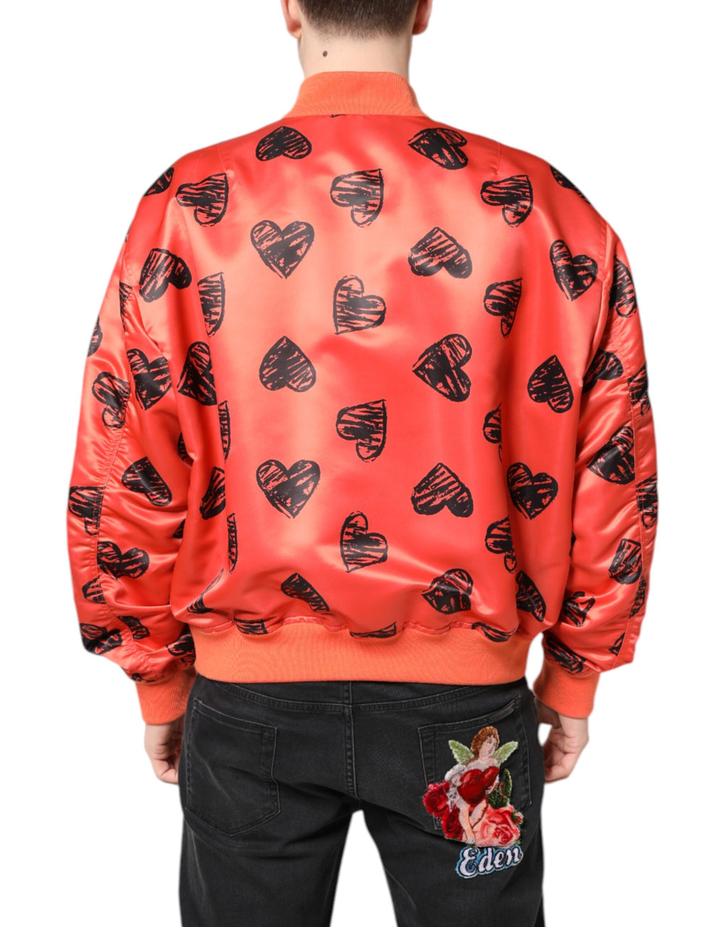 Dolce & Gabbana Orange DG Herz Full Zip Männer Bomberjacke