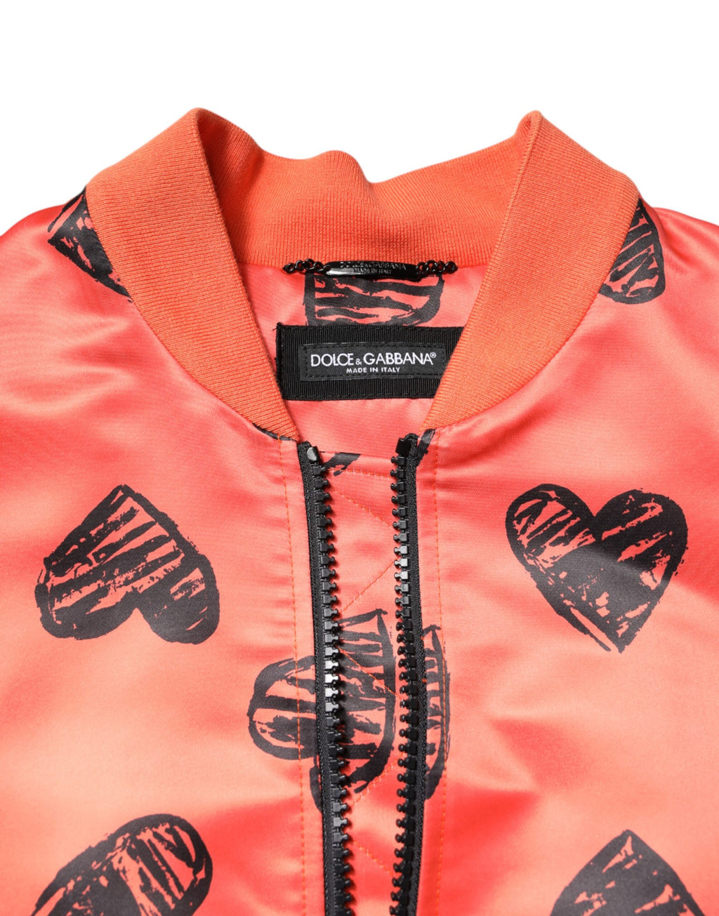 Dolce & Gabbana Orange DG Herz Full Zip Männer Bomberjacke