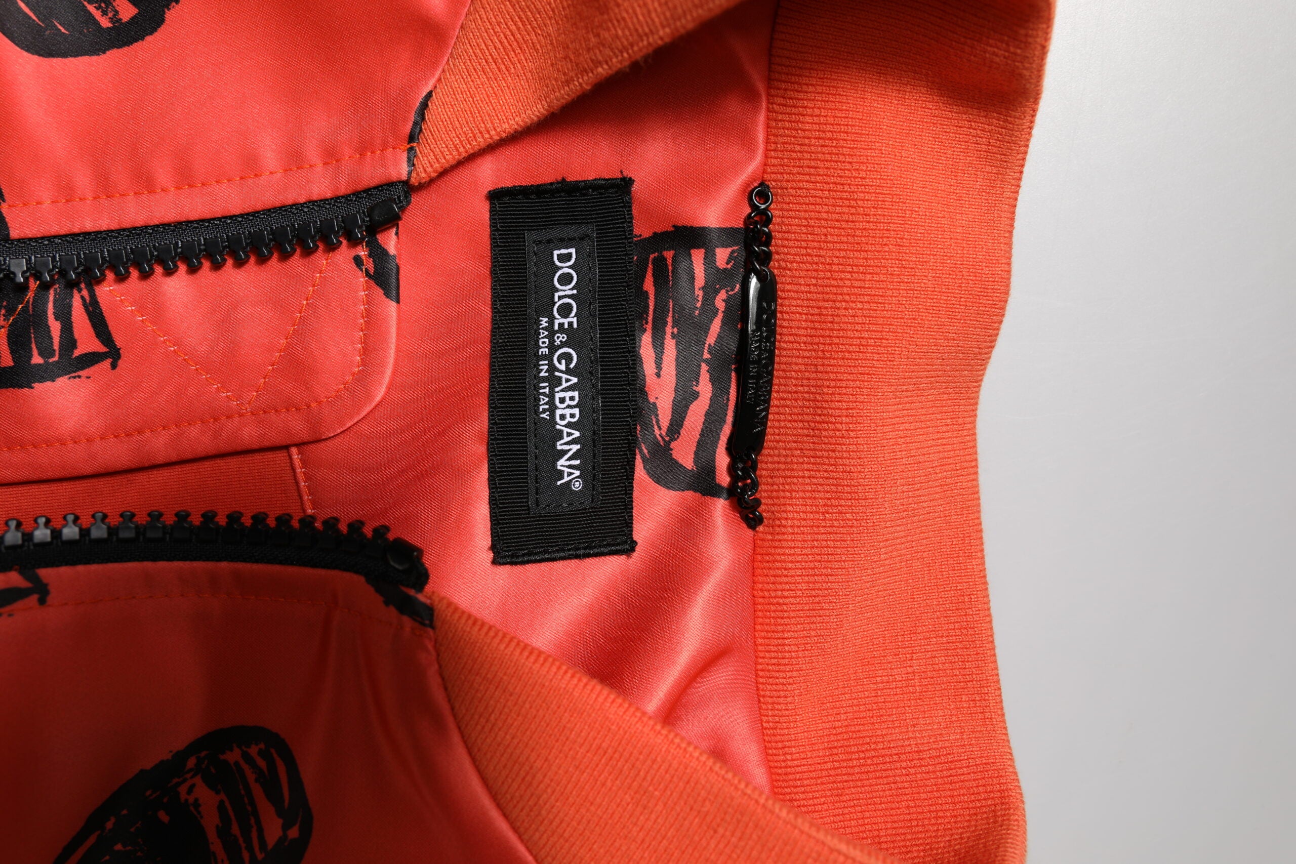 Dolce & Gabbana Orange DG Herz Full Zip Männer Bomberjacke