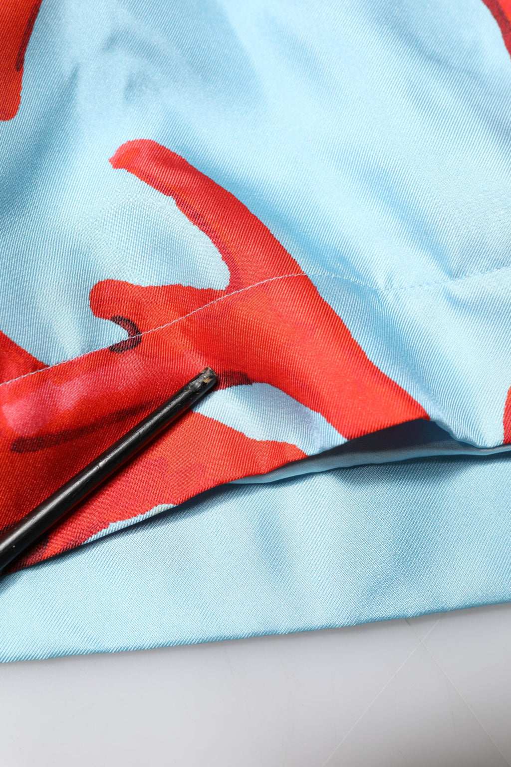 Dolce & Gabbana Blau Rot Koralle Print Wickelmantel Jacke