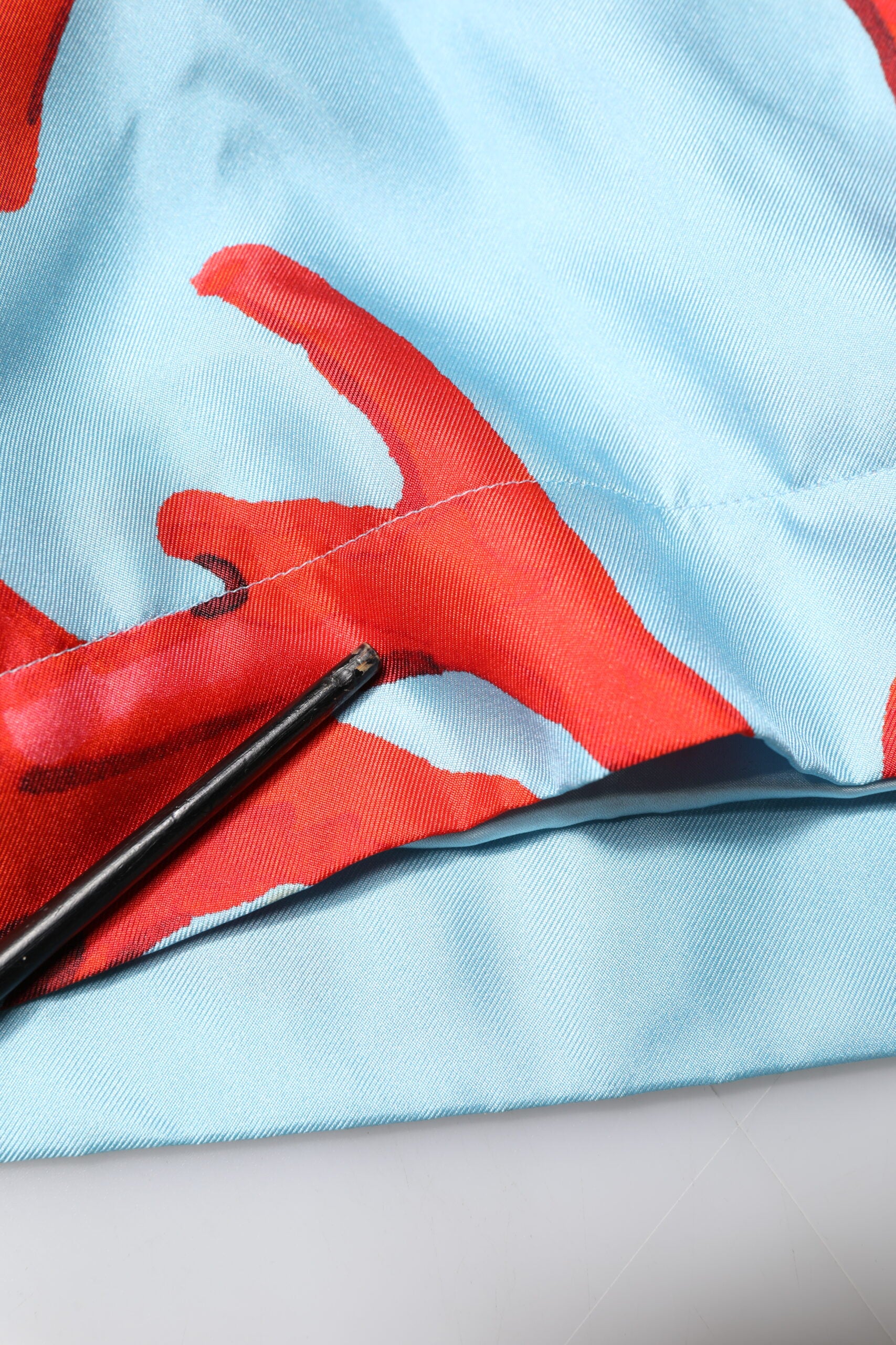 Dolce & Gabbana Blau Rot Koralle Print Wickelmantel Jacke