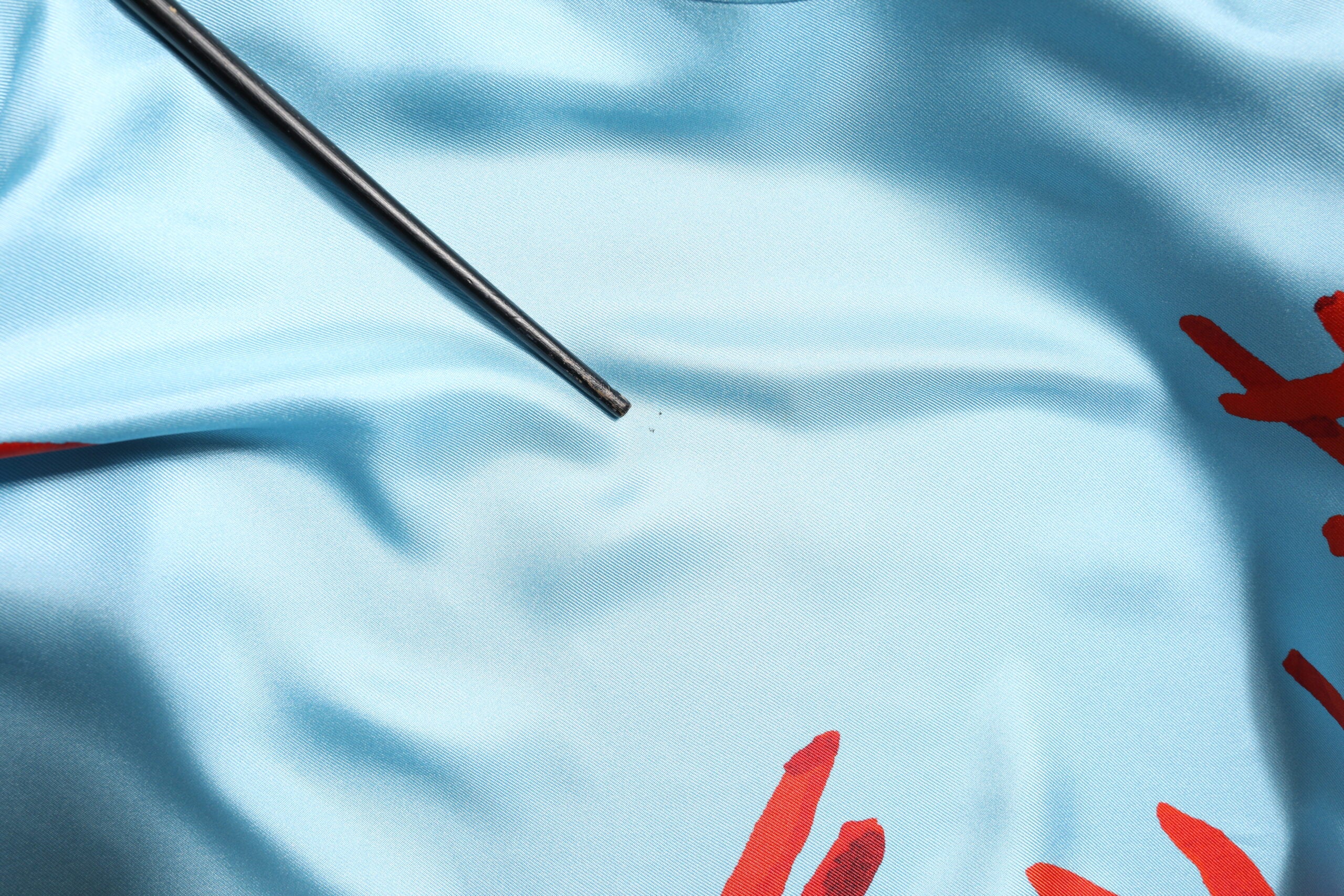 Dolce & Gabbana Blau Rot Koralle Print Wickelmantel Jacke