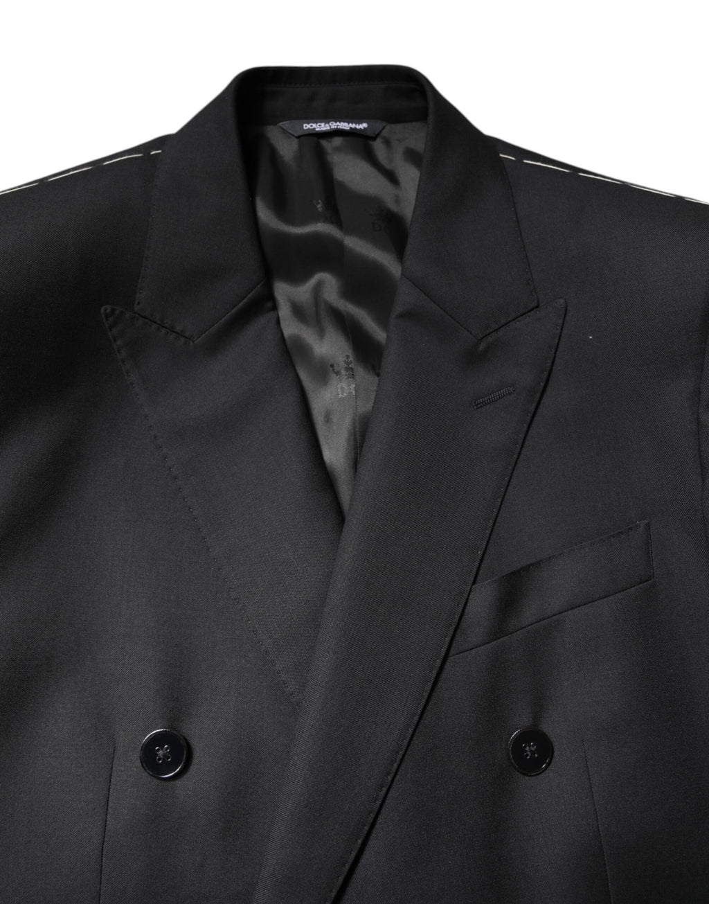 Dolce & Gabbana Schwarzer MARTINI Doppelreihiger Mantel Blazer