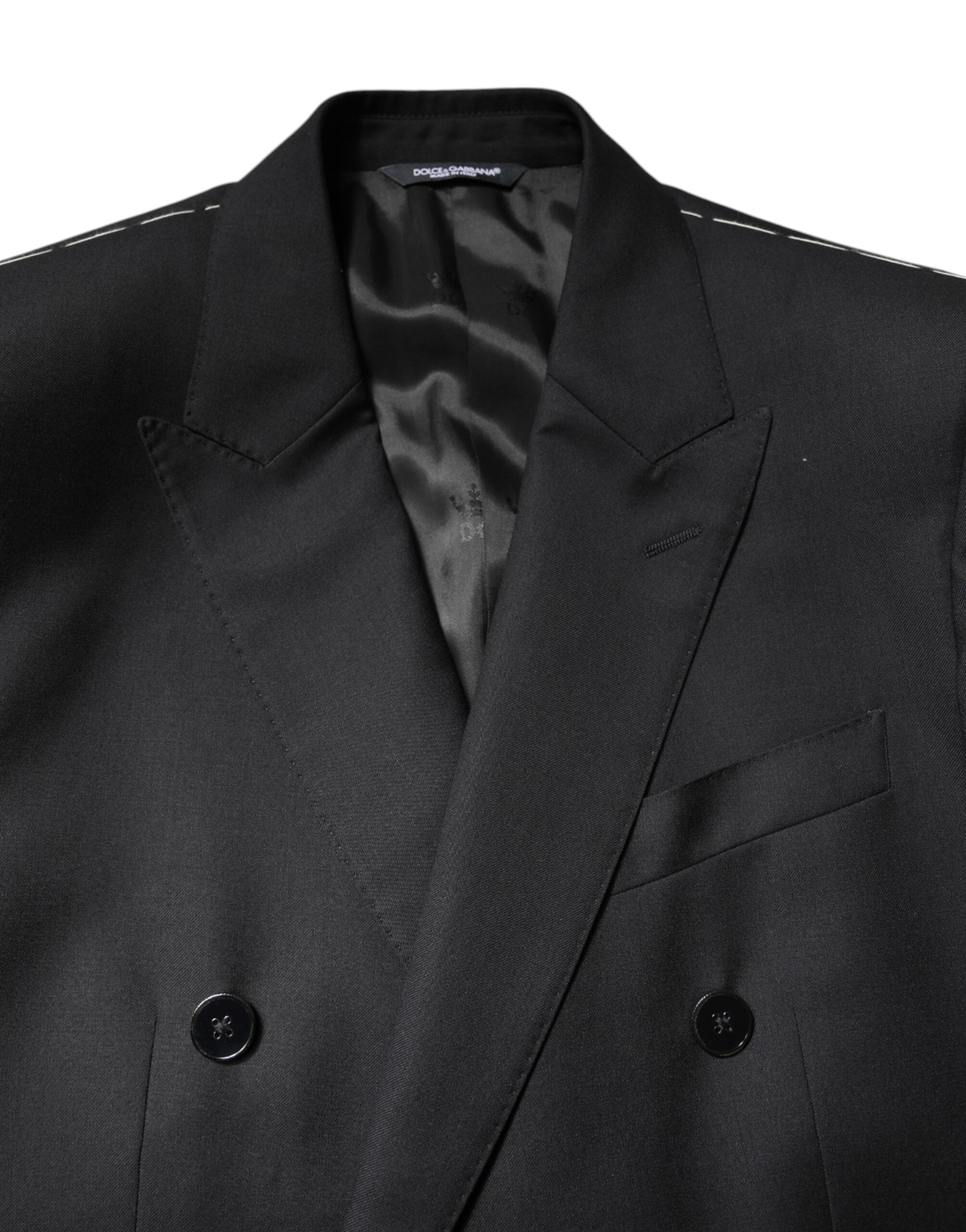 Dolce & Gabbana Schwarzer MARTINI Doppelreihiger Mantel Blazer