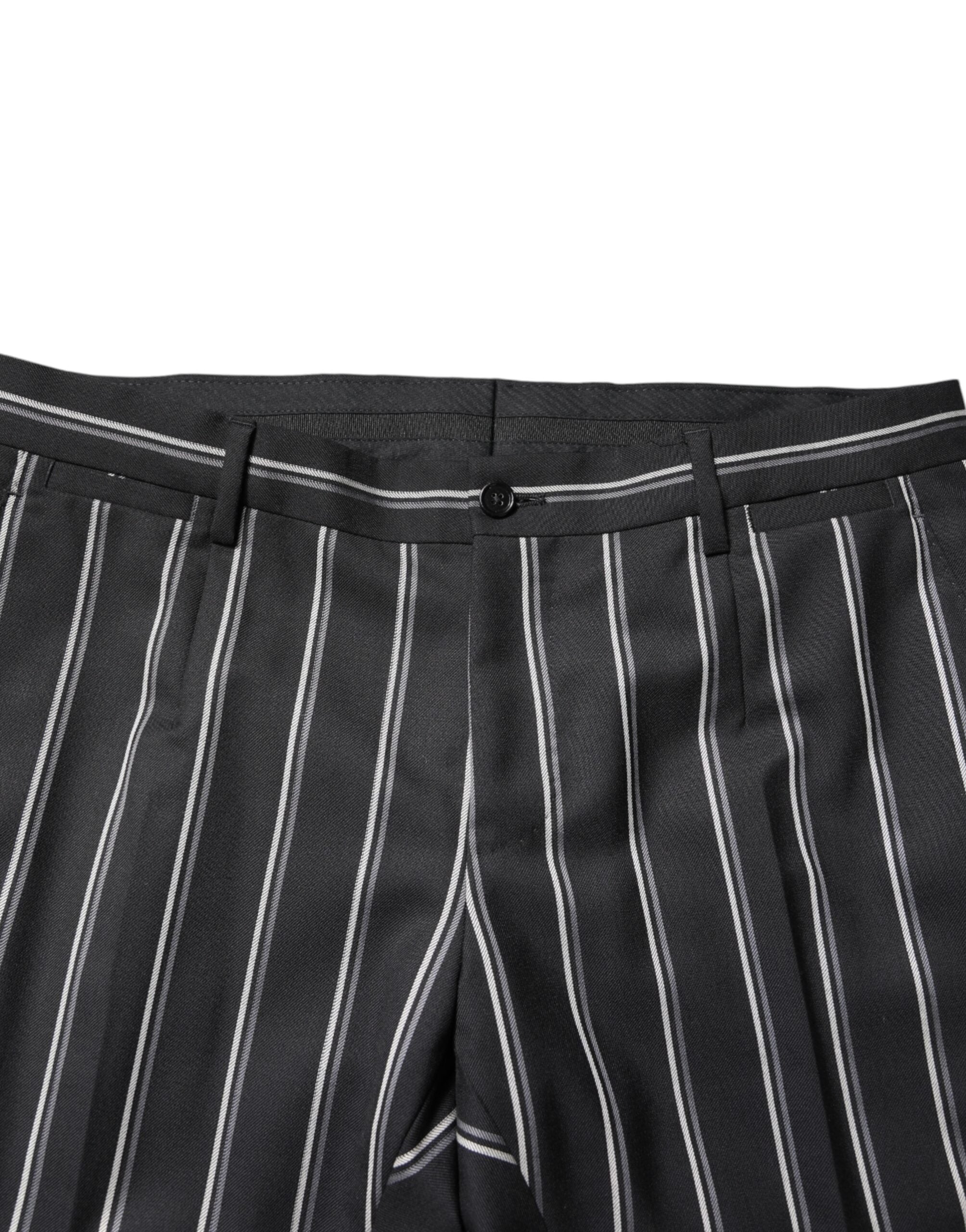 Dolce & Gabbana Schwarz gestreifter SICILIA Formal 2 Piece Anzug