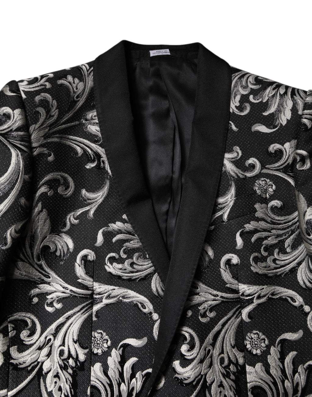 Dolce & Gabbana Schwarz Grau MARTINI Jacquard Herren 3 Stück Anzug