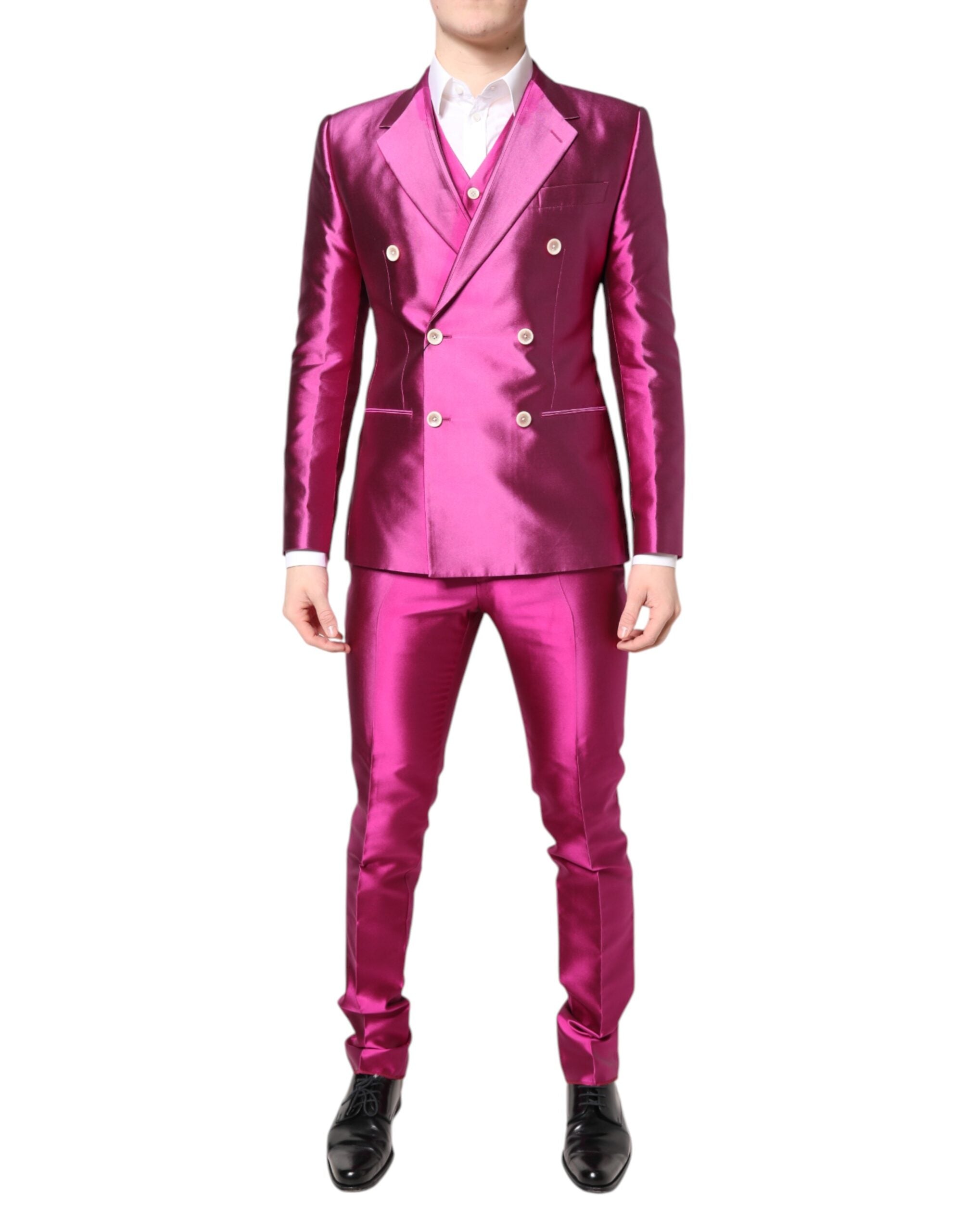 Dolce & Gabbana Rosa SICILIA Zweireihiger 3-teiliger Anzug