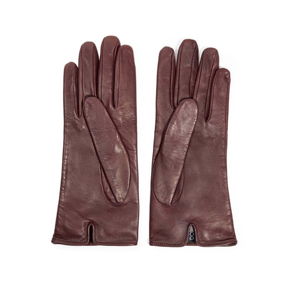 Dolce & Gabbana Burgunderfarbener Lederhandschuh