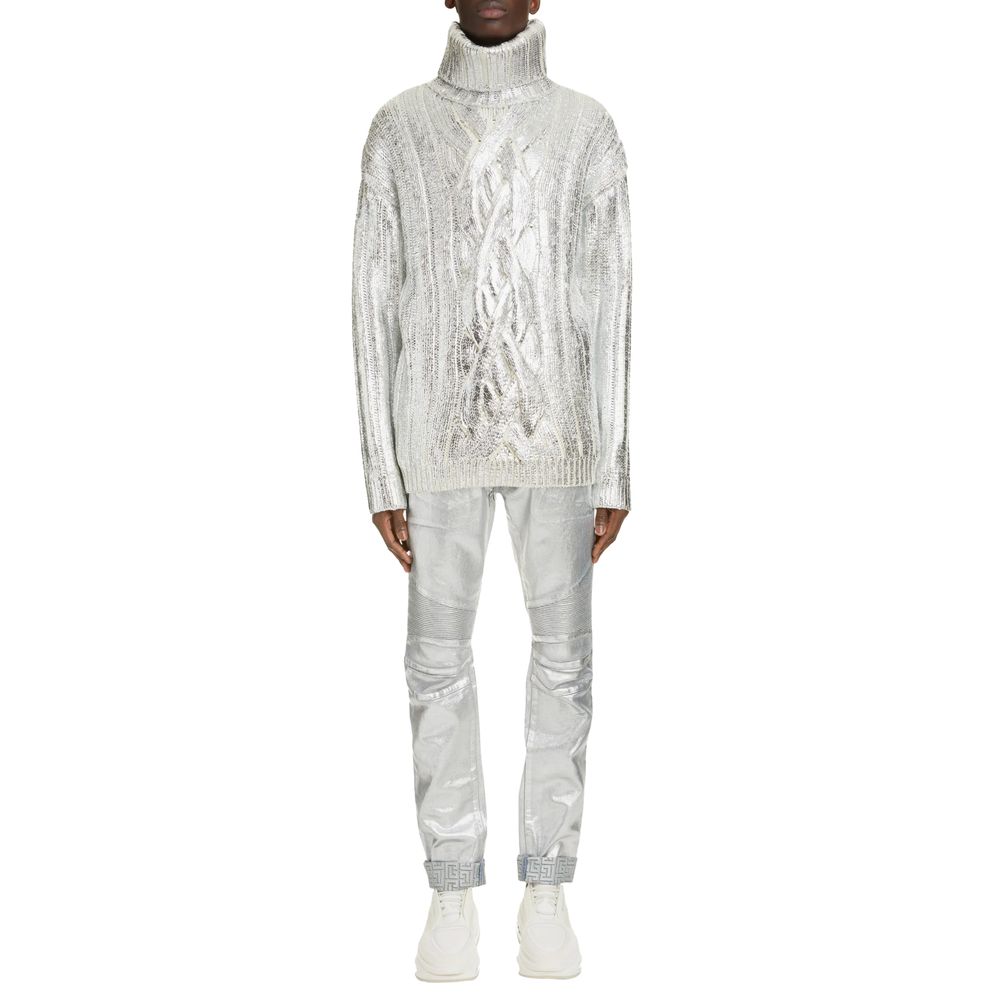 Balmain Brauner Rollkragenpullover aus Wolle für Männer