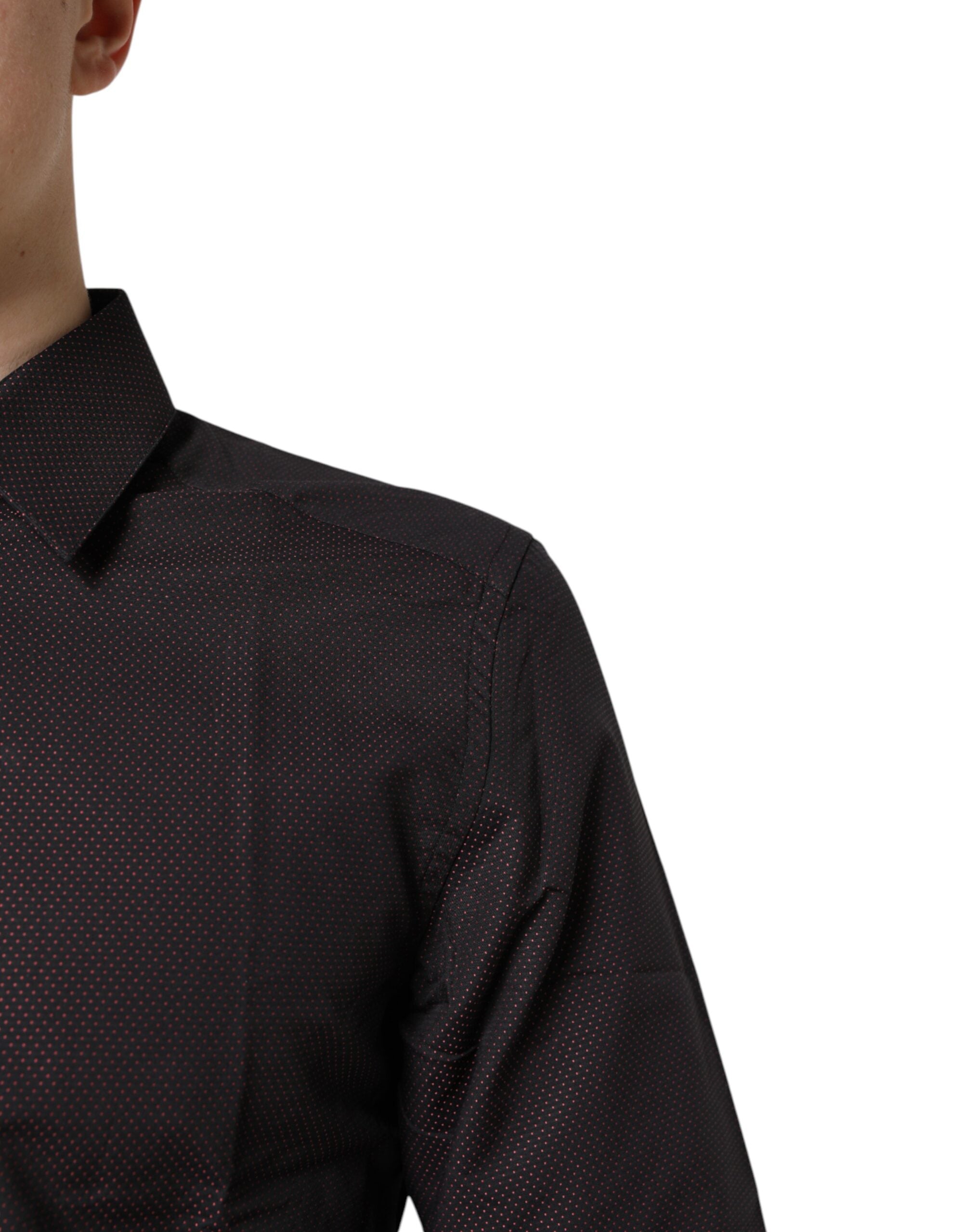 Dolce & Gabbana Kastanienbraunes Jacquard-Baumwollhemd GOLD für Herren