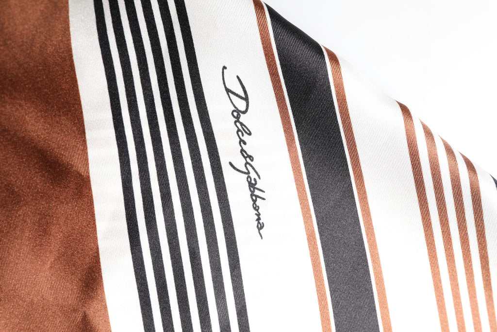 Dolce & Gabbana Mehrfarbig gestreiftes Seidenhemd mit kurzen Ärmeln