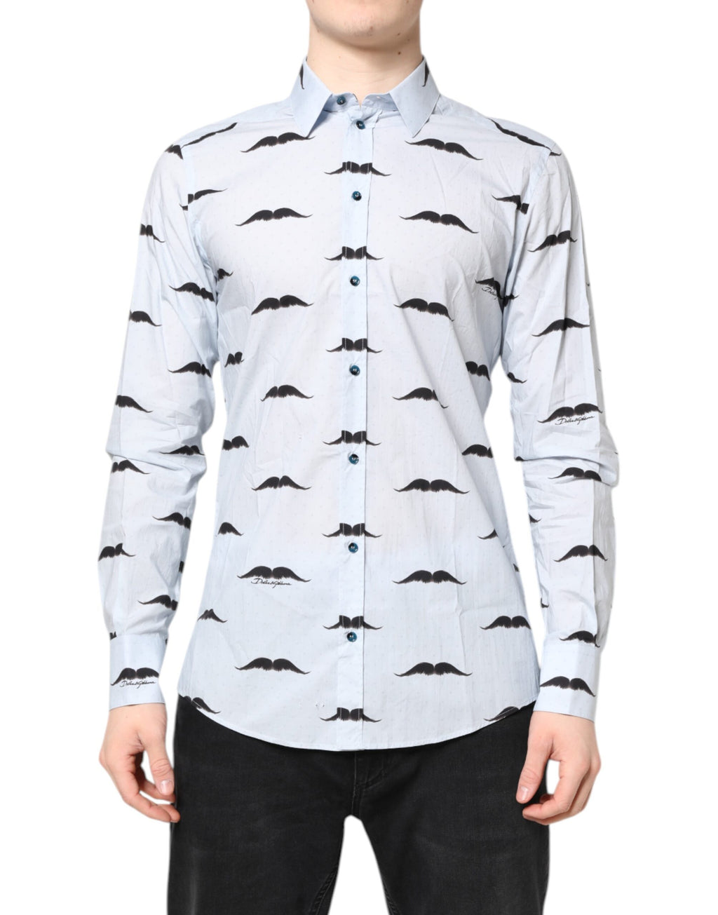 Dolce & Gabbana Light Blue Cotton MARTINI Elegantes Hemd