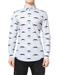 Dolce & Gabbana Light Blue Cotton MARTINI Elegantes Hemd