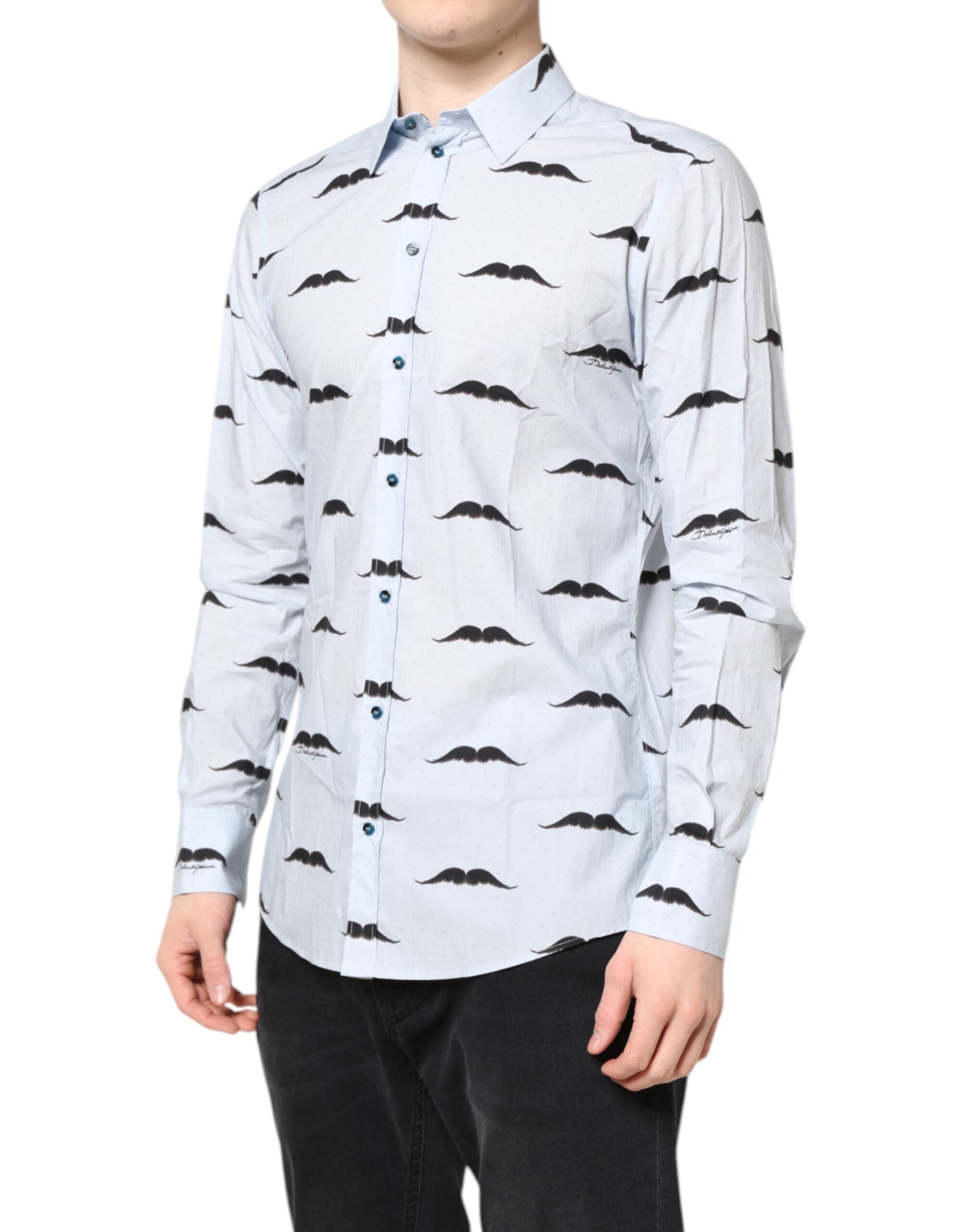 Dolce & Gabbana Hellblaues Hemd aus Baumwolle MARTINI Formal Dress Shirt